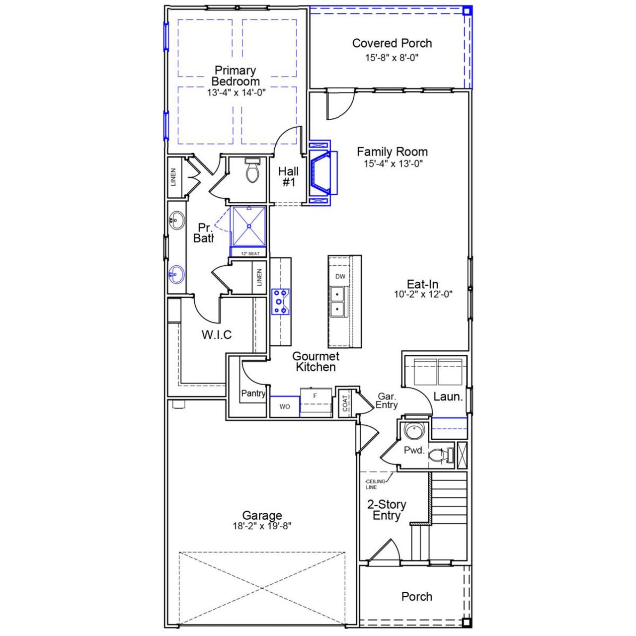 2D floor plan layout of this home in Lakeside Saluda, Greenville, SC (Image 2).