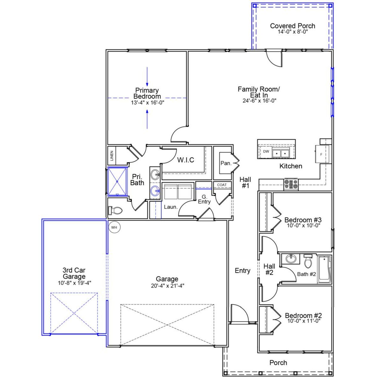 2D floor plan layout of this home in Allston Park, Calabash, NC (Image 2).