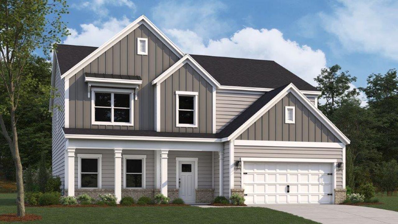 Representative exterior photo of a completed home built from the Lynnbrook by D.R. Horton in Harbor Crest, Ooltewah, TN (Image 2).