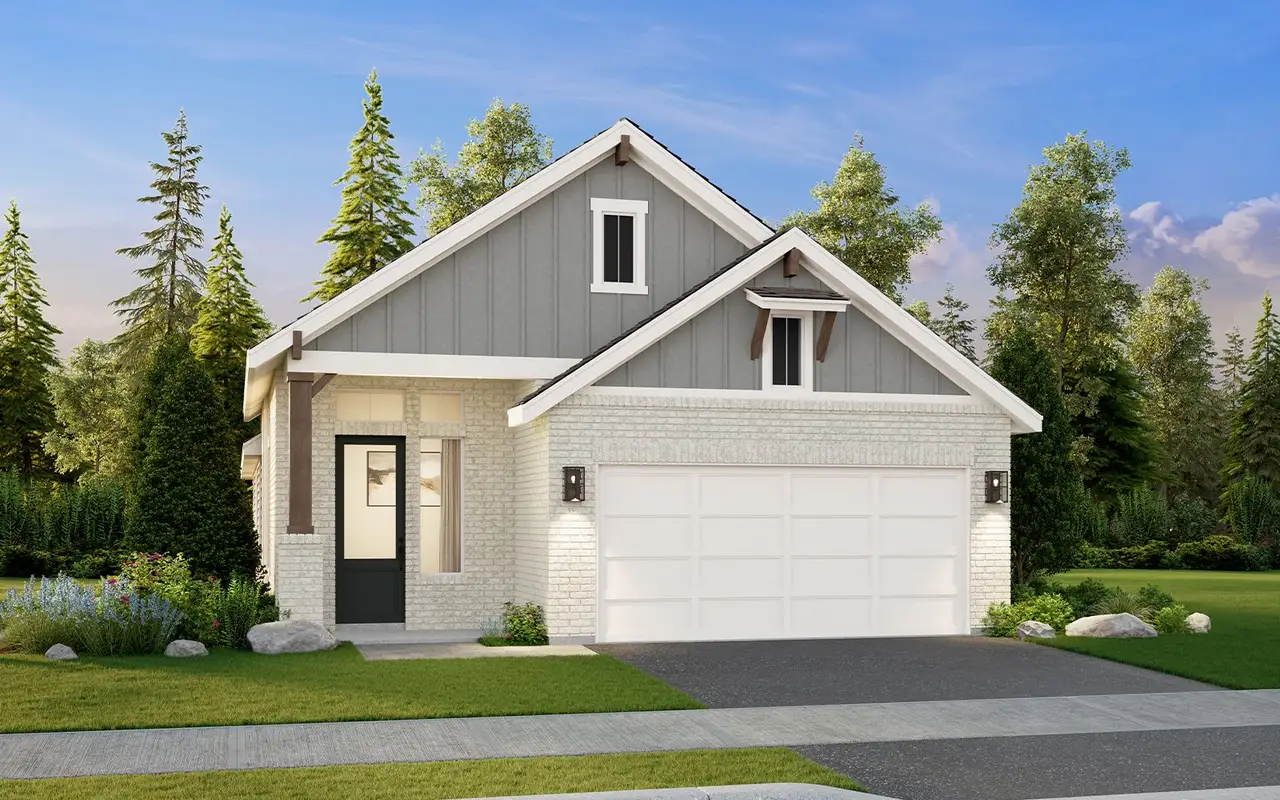 Representative exterior photo of a completed home built from the Loyola by Brookfield Residential in Kissing Tree, San Marcos, TX (Image 2).