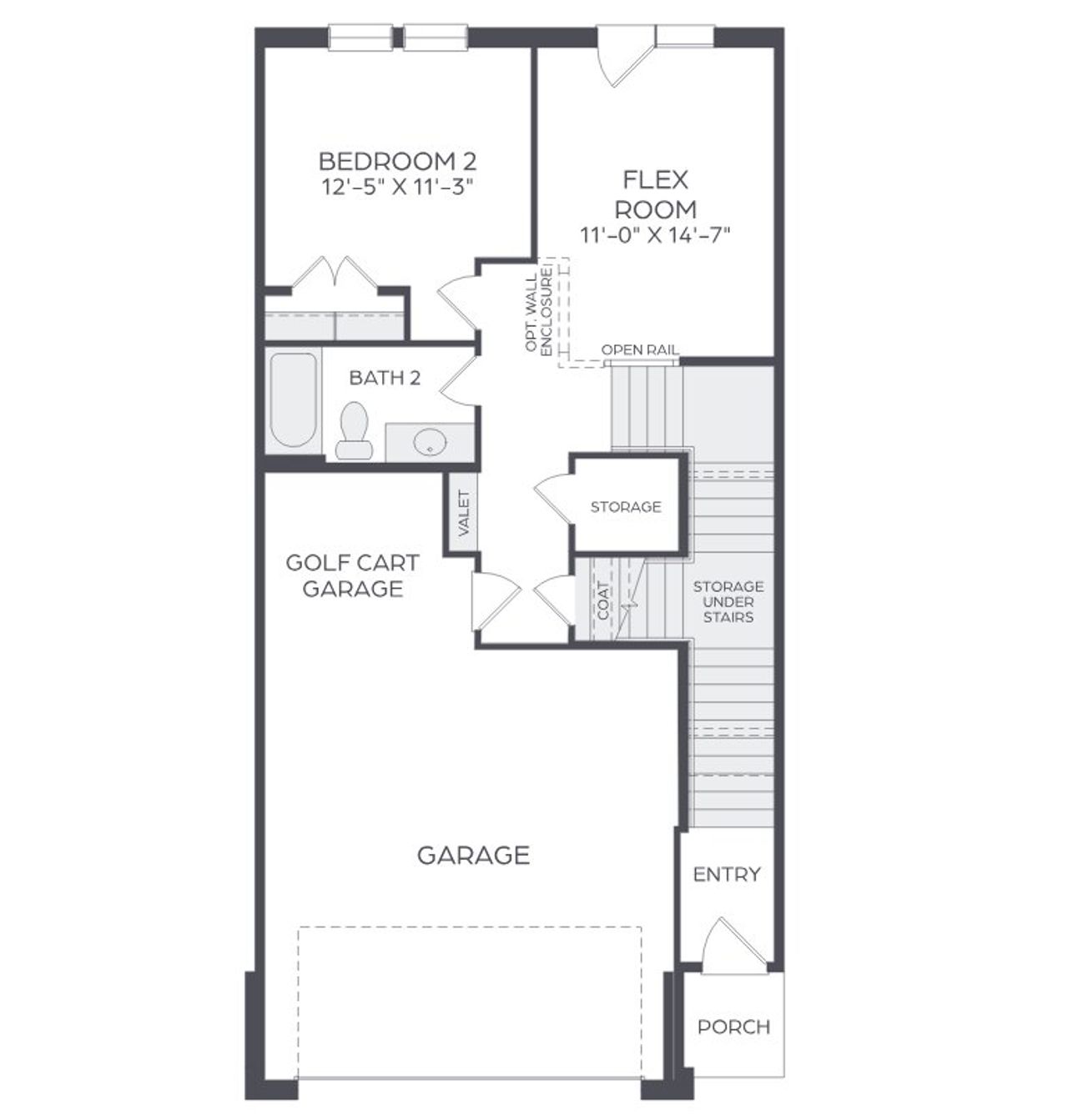 2D floor plan layout for the Hogan by Cadence Homes in Linkside Las Colinas, Irving, TX (Image 2).