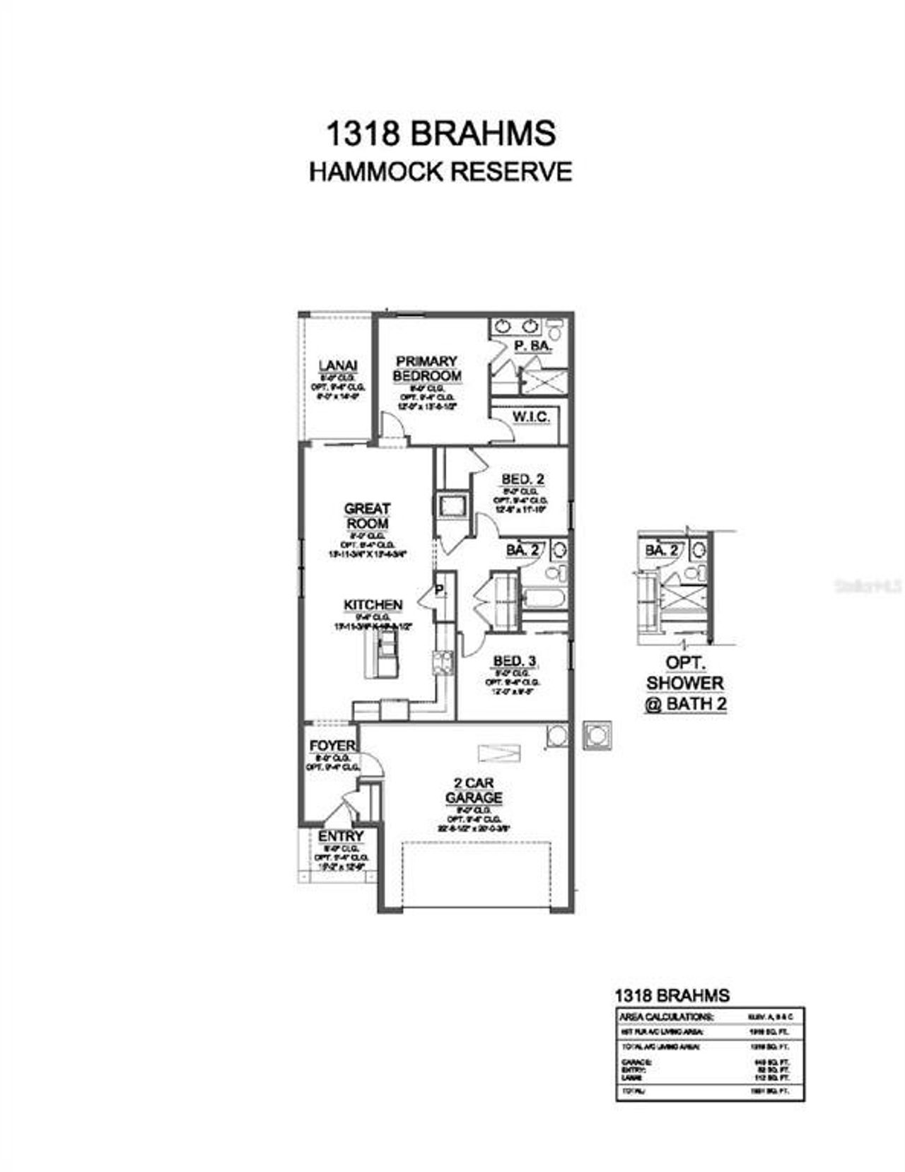 2D floor plan layout of this home in Reserve at Hammock Oaks, Lady Lake, FL (Image 2).