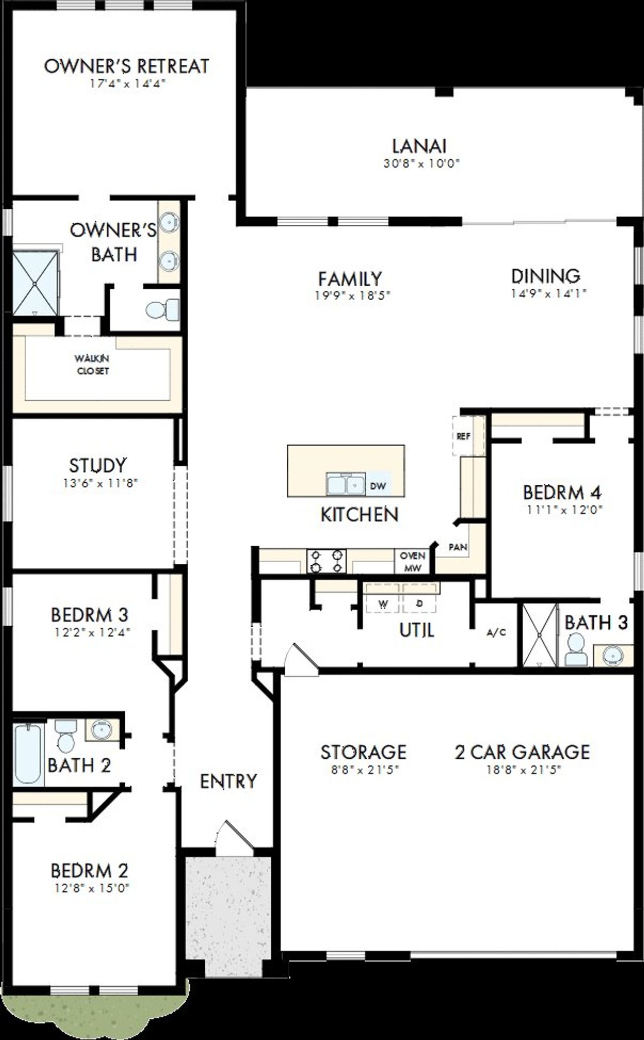 2D floor plan layout of this home in Coasterra, Palmetto, FL (Image 2). 2D floor plan layout of this home in Coasterra, Palmetto, FL (Image 2).