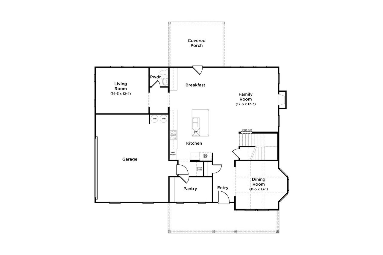 2D floor plan layout for the Violet by DRB Homes in Brush Arbor, McDonough, GA (Image 2).