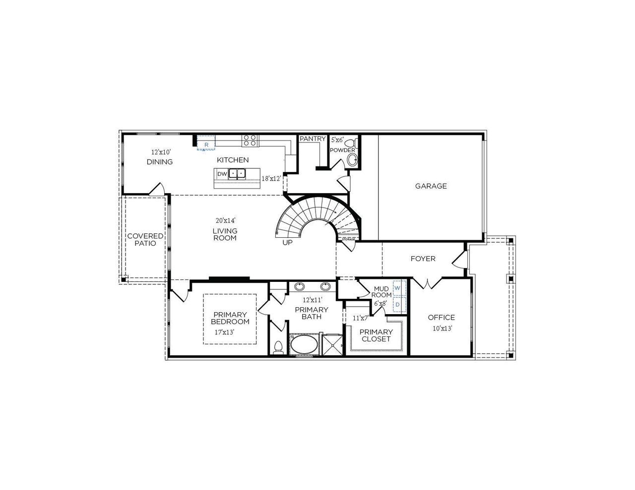 2D floor plan layout of this home in Sunterra 50s, Katy, TX (Image 2).