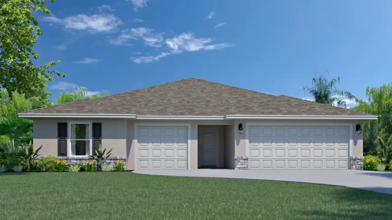 Representative exterior photo of a completed home built from the Legacy by Holiday Builders in Port Charlotte, Port Charlotte, FL (Image 2). Representative exterior photo of a completed home built from the Legacy by Holiday Builders in Port Charlotte, Port Charlotte, FL (Image 2).