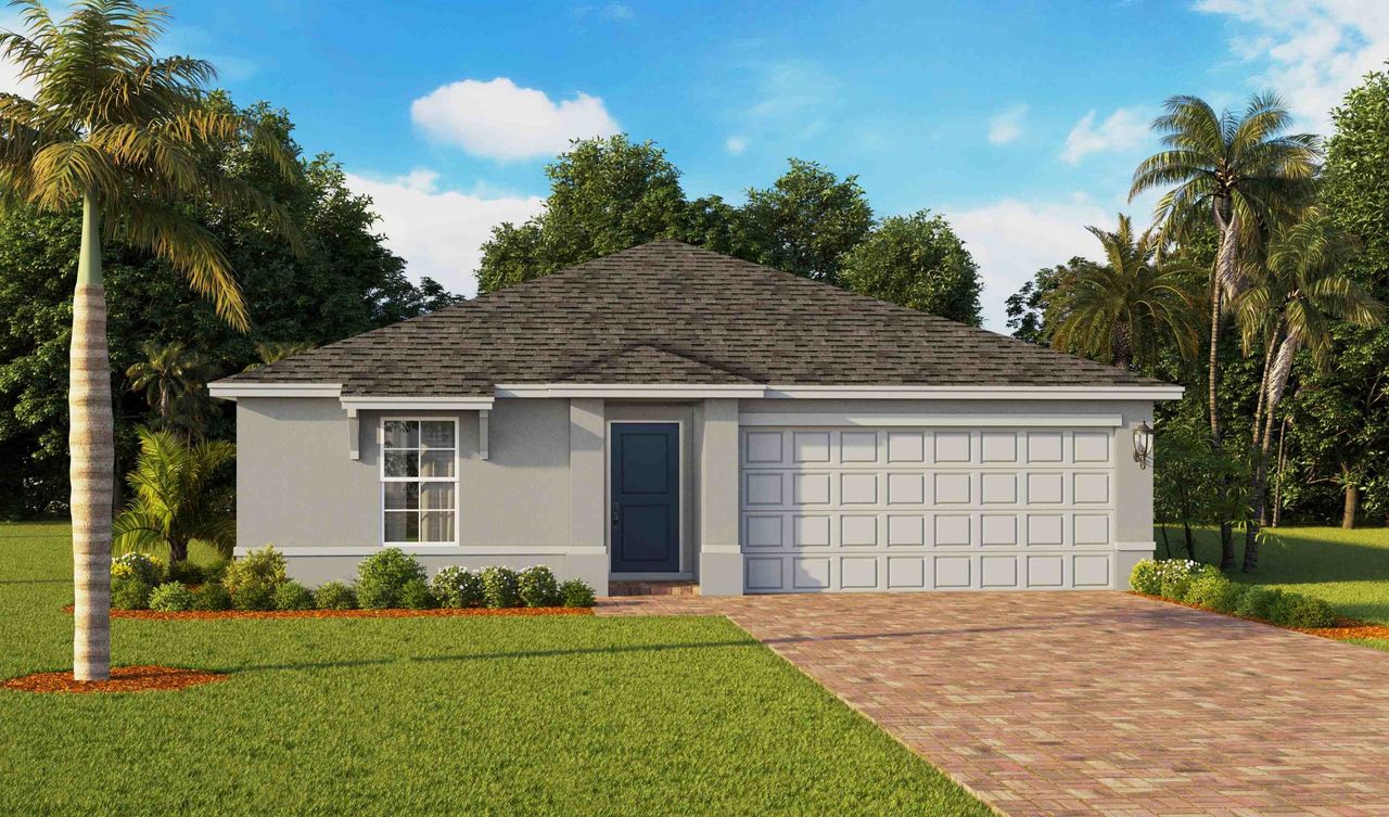 Representative exterior photo of a completed home built from the Fletcher by D.R. Horton in Avalon, Lehigh Acres, FL (Image 2). Representative exterior photo of a completed home built from the Fletcher by D.R. Horton in Avalon, Lehigh Acres, FL (Image 2).