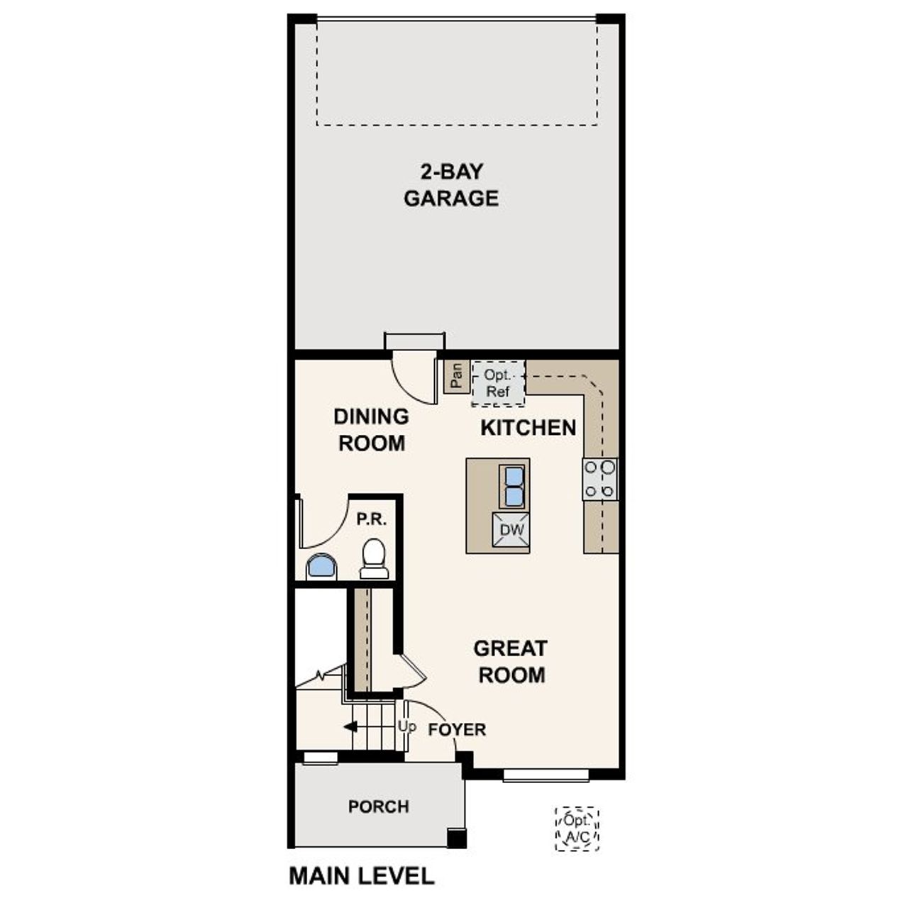 2D floor plan layout of this home in The Townes at Skyline Ridge, Castle Pines, CO (Image 2).