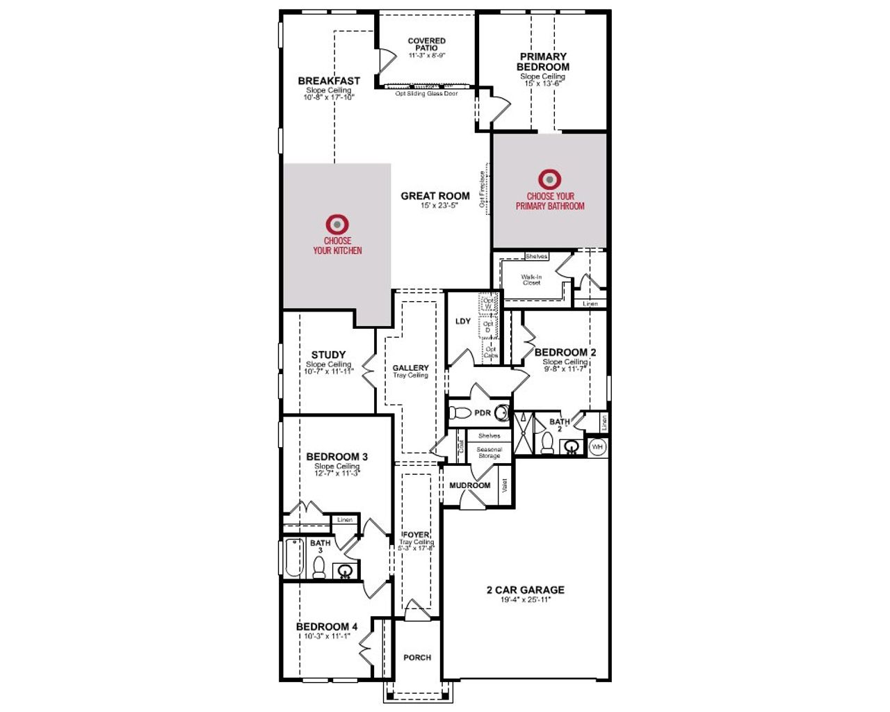 2D floor plan layout of this home in Venado Crossing, Cibolo, TX (Image 2).