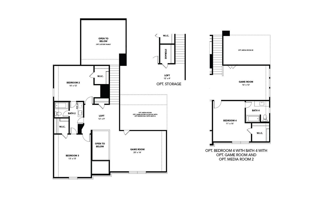 2D floor plan layout for the Magnolia by Brightland Homes in Anna Ranch, Anna, TX (Image 2). 2D floor plan layout for the Magnolia by Brightland Homes in Anna Ranch, Anna, TX (Image 2).