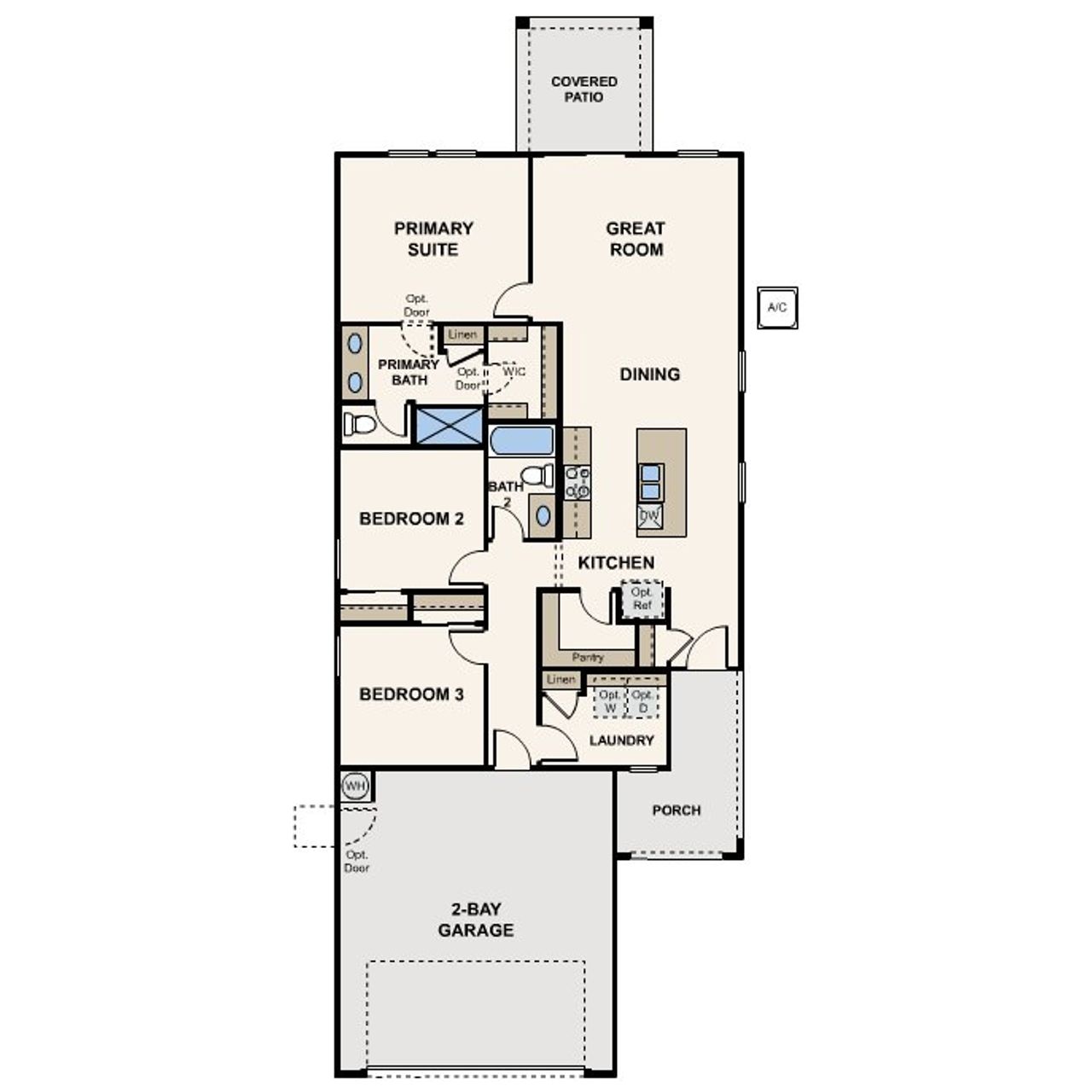 2D floor plan layout of this home in Skyline Village, San Tan Valley, AZ (Image 2).