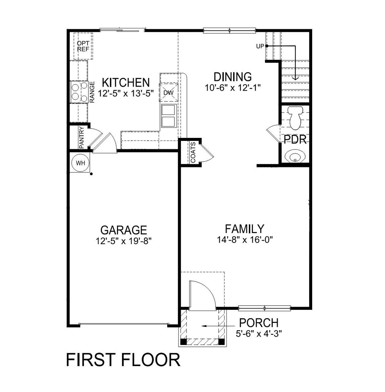 2D floor plan layout of this home in River Trace, Simpsonville, SC (Image 2).