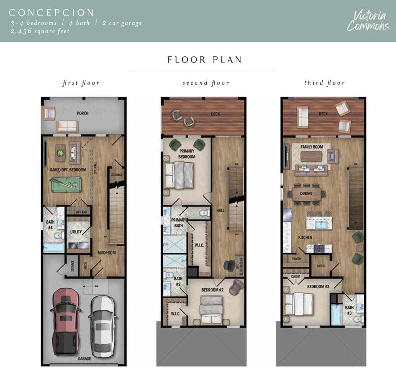 2D floor plan layout for the Concepción by Wes Peoples Homes in Victoria Commons, San Antonio, TX (Image 2). 2D floor plan layout for the Concepción by Wes Peoples Homes in Victoria Commons, San Antonio, TX (Image 2).