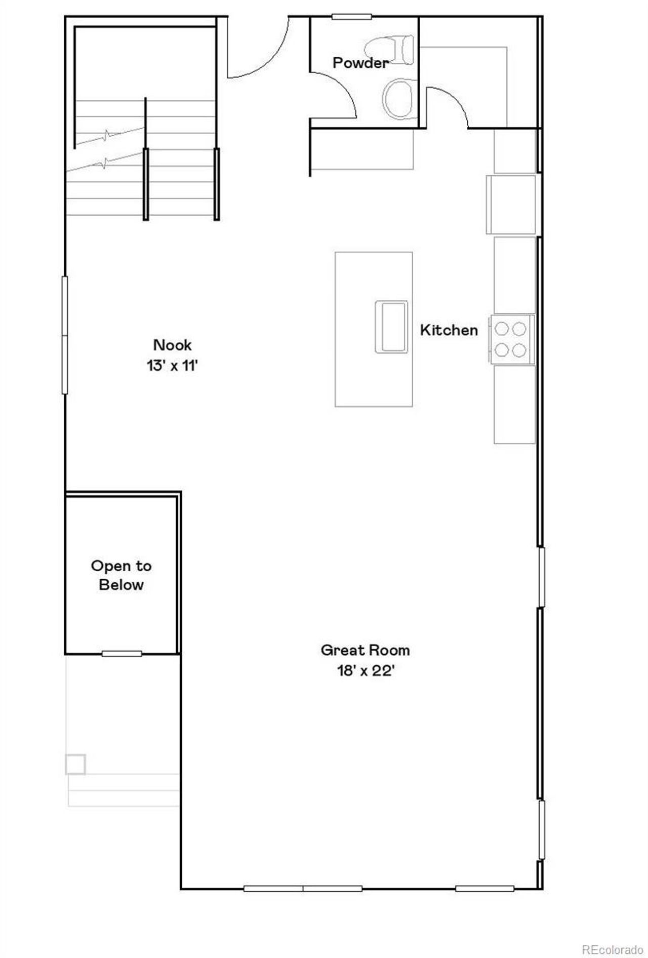 2D floor plan layout of this home in Preserve at Mesa Creek: The Celestial Collection, Colorado Springs, CO (Image 2).