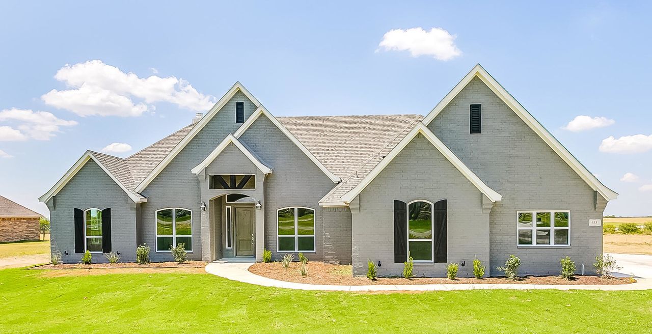 Representative exterior photo of a completed home built from the 092-2418-0617 by Abba River Homes in Stanford Estates, Springtown, TX (Image 2). Representative exterior photo of a completed home built from the 092-2418-0617 by Abba River Homes in Stanford Estates, Springtown, TX (Image 2).
