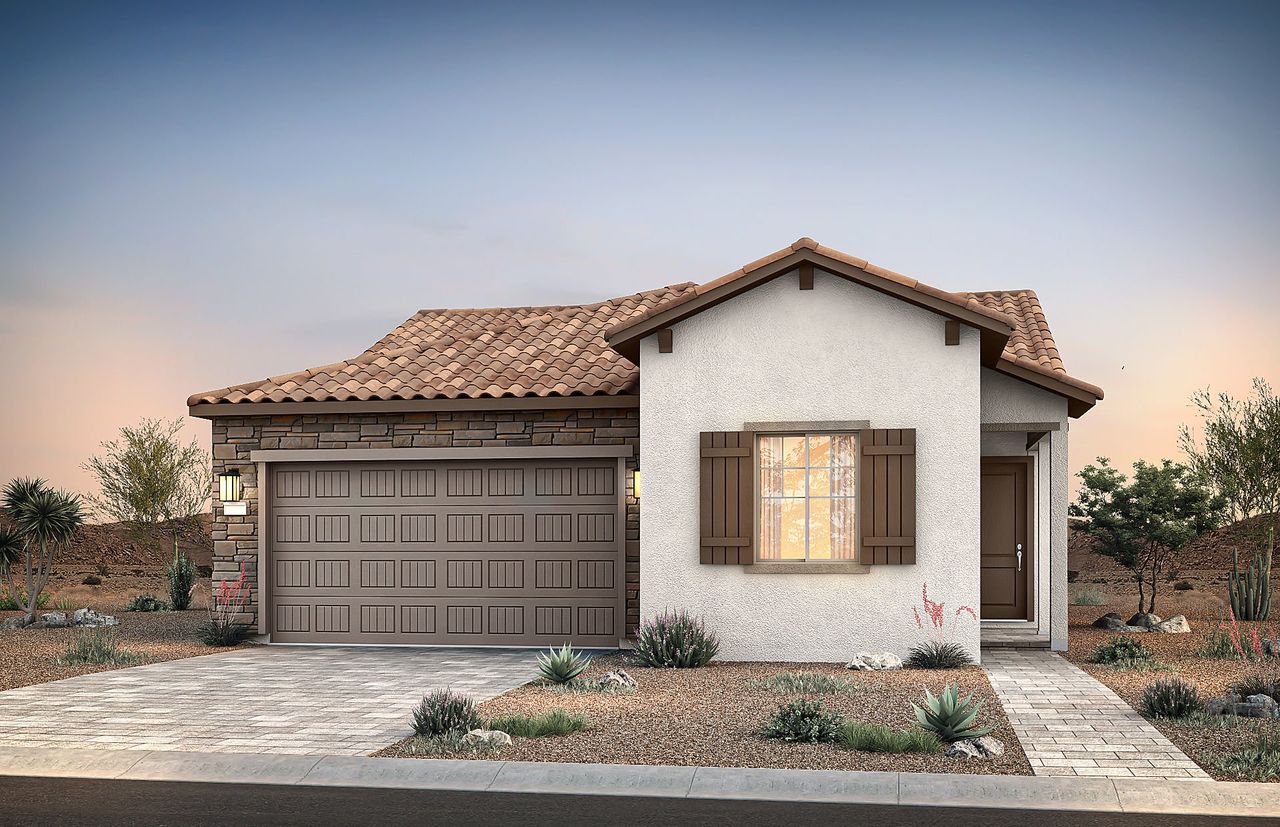 Representative exterior photo of a completed home built from the Audrey by Del Webb in Sun City Festival, Buckeye, AZ (Image 2). Representative exterior photo of a completed home built from the Audrey by Del Webb in Sun City Festival, Buckeye, AZ (Image 2).