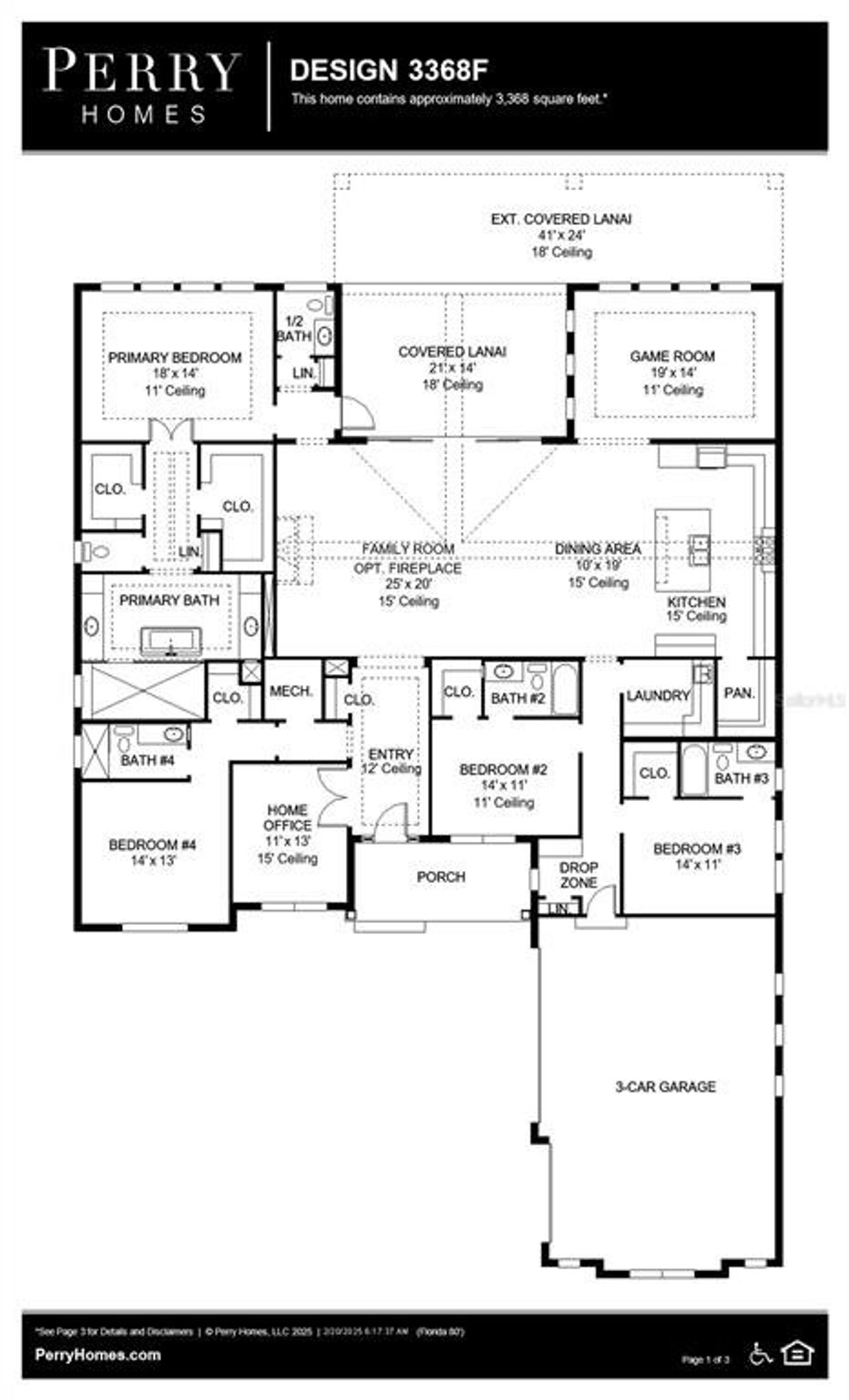 2D floor plan layout of this home in Southern Hills 80', Brooksville, FL (Image 2). 2D floor plan layout of this home in Southern Hills 80', Brooksville, FL (Image 2).
