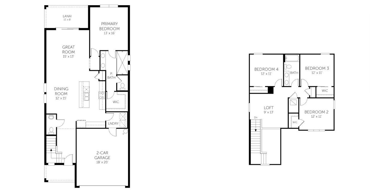 2D floor plan layout of this home in Seaire, Parrish, FL (Image 2).