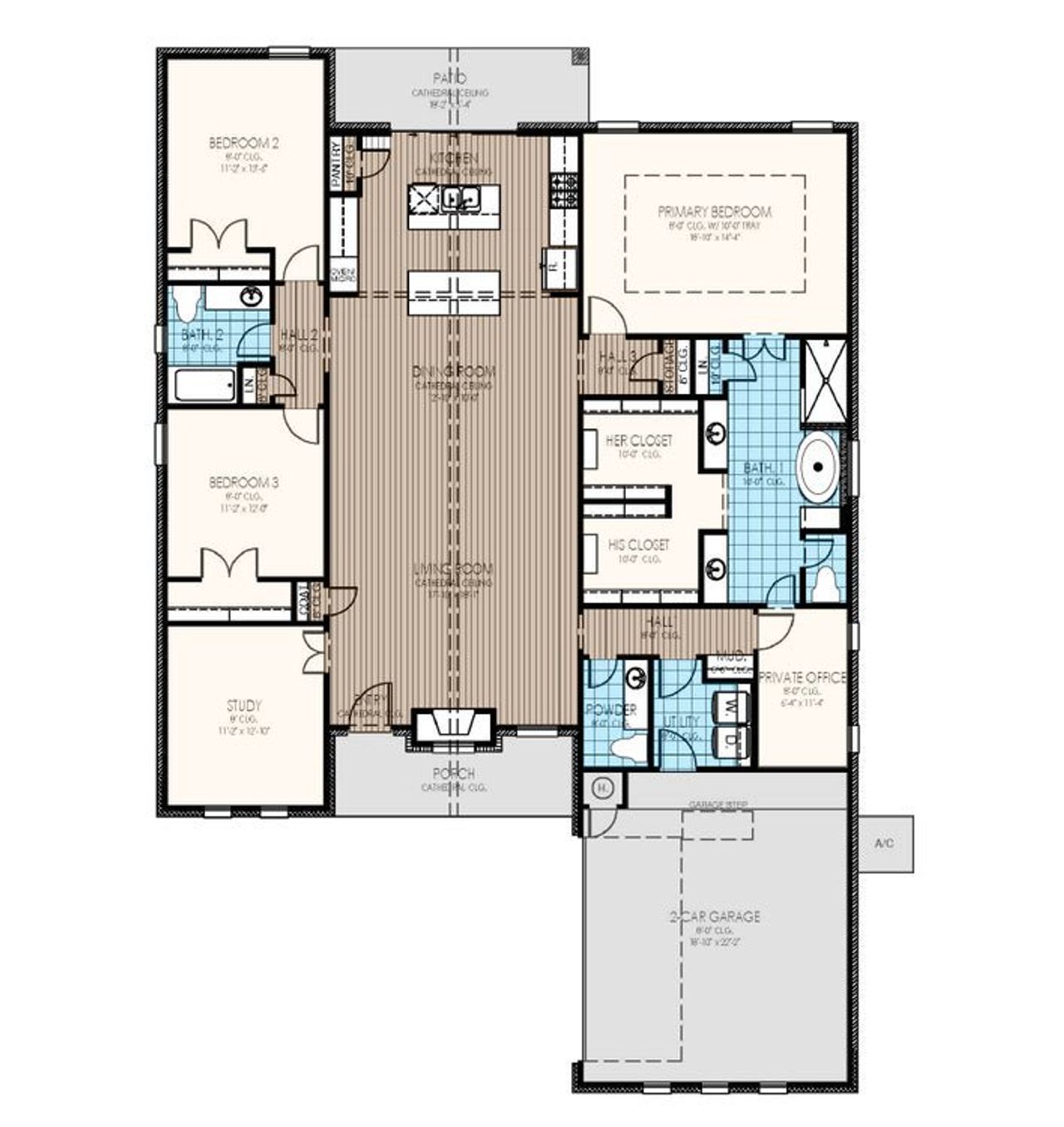 2D floor plan layout for the Llano by Home Creations in Bentwater, Montgomery, TX (Image 2). 2D floor plan layout for the Llano by Home Creations in Bentwater, Montgomery, TX (Image 2).