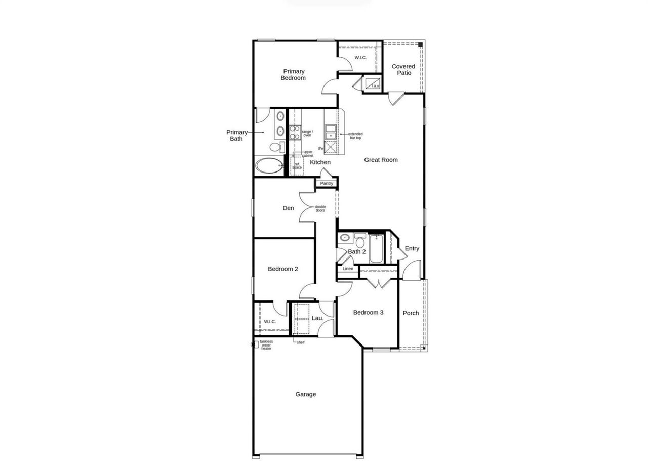 2D floor plan layout of this home in Olympia Falls, Fresno, TX (Image 2).