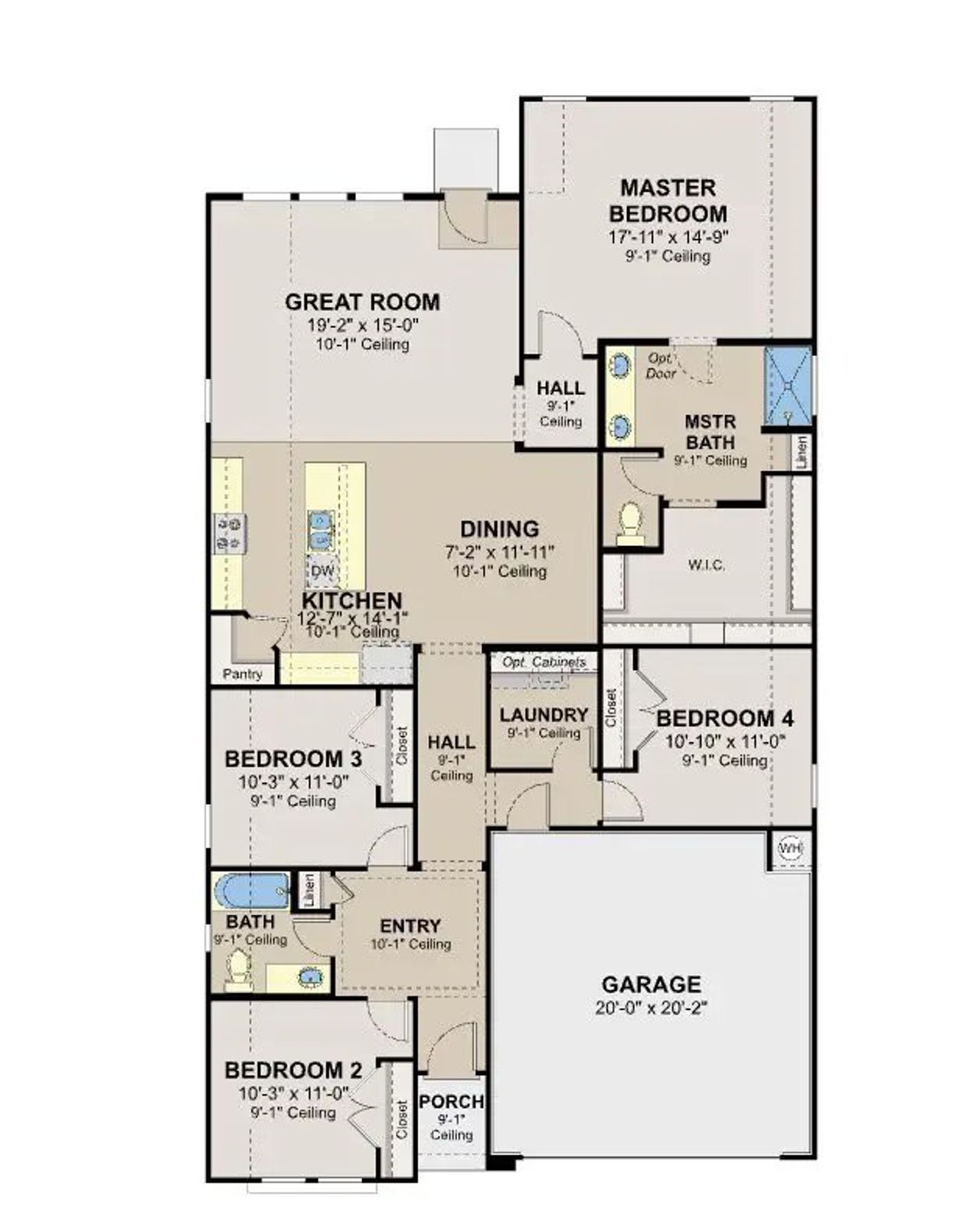 2D floor plan layout of this home in Veranda Signature, San Antonio, TX (Image 2).
