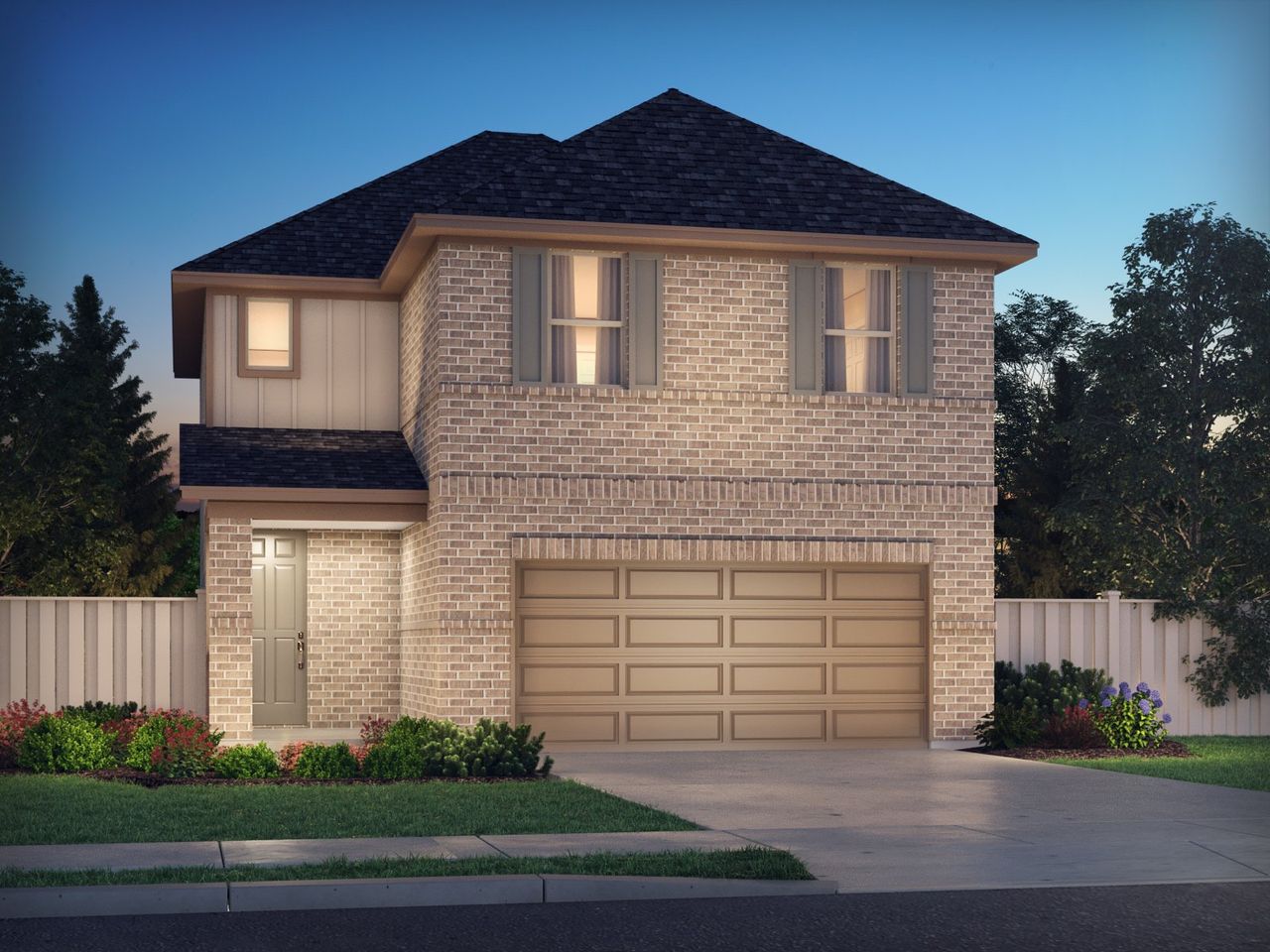 Representative exterior photo of a completed home built from the The Saguaro (360) by Meritage Homes in Harper's Preserve - Traditional Series, Conroe, TX (Image 2).