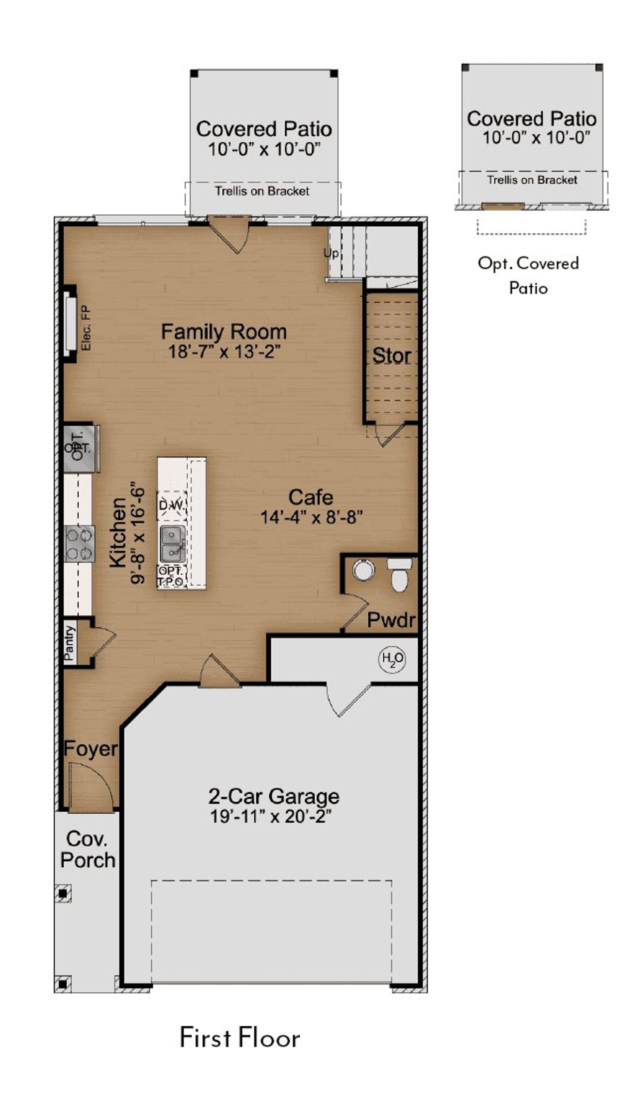 2D floor plan layout of this home in Porter Reserve, Decatur, GA (Image 2).
