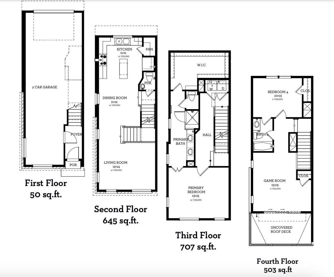 2D floor plan layout of this home in Commerce Row, Houston, TX (Image 2). 2D floor plan layout of this home in Commerce Row, Houston, TX (Image 2).