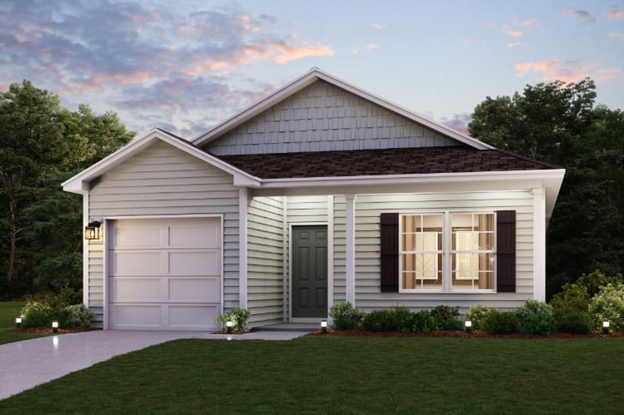 A house with a garage.