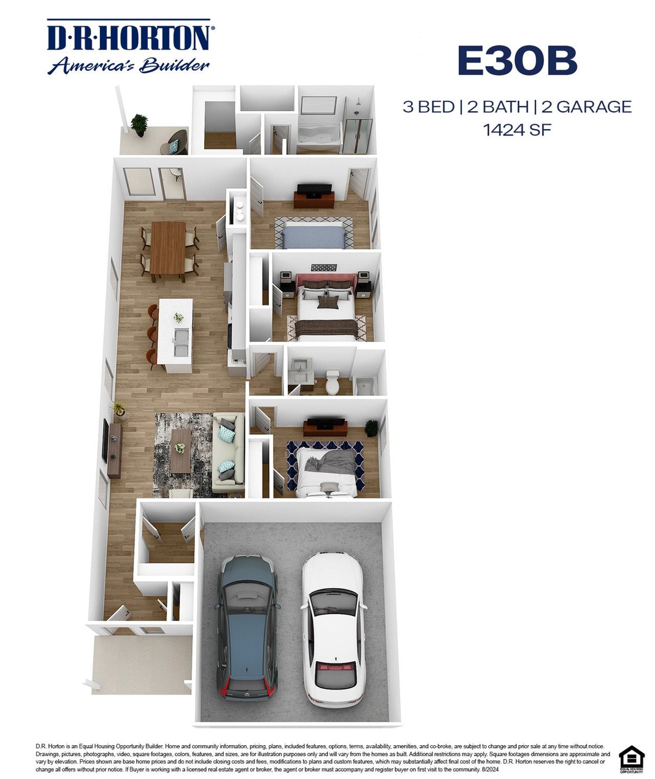 2D floor plan layout of this home in Sunterra Lakes, Katy, TX (Image 2).