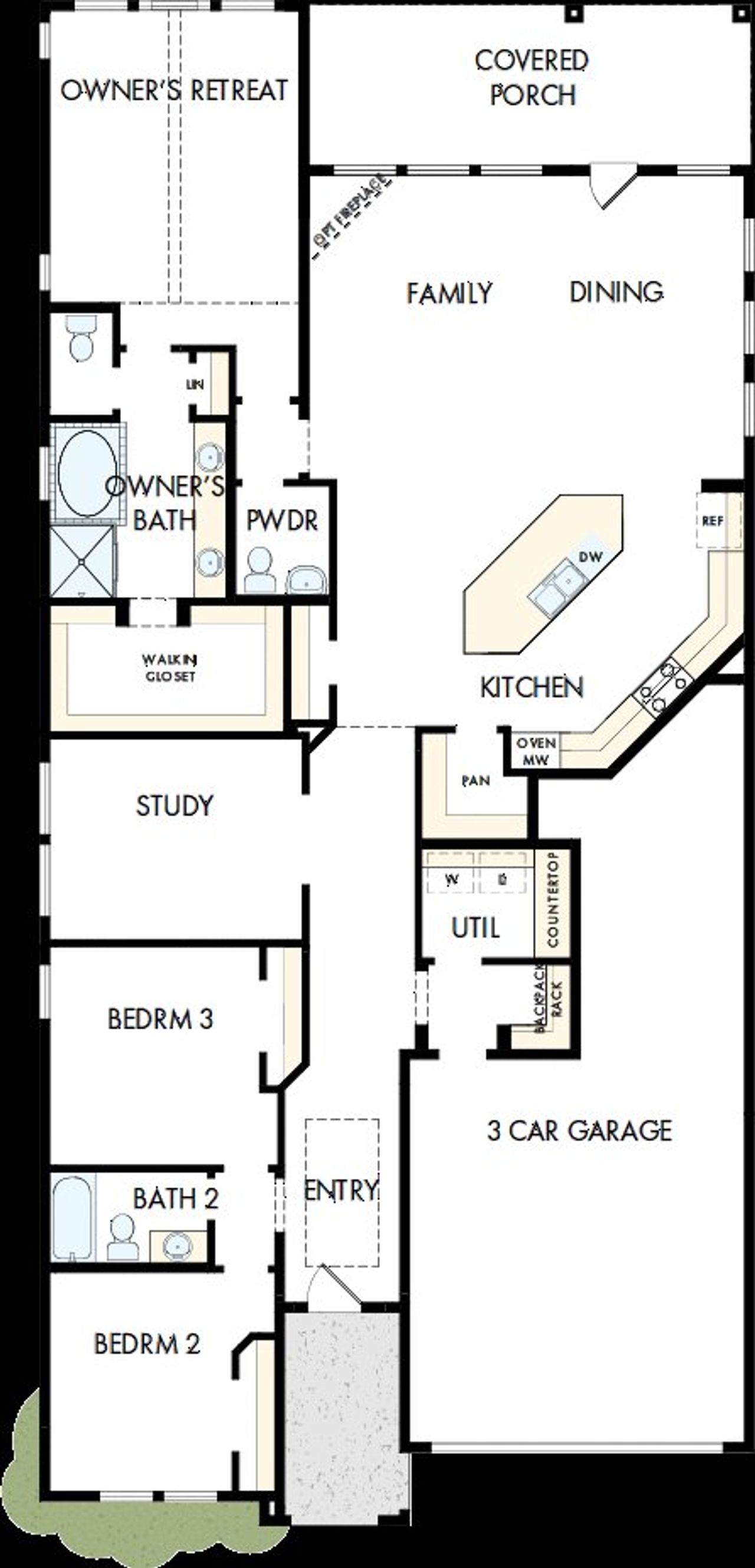 2D floor plan layout of this home in Windsong - Reserve Series, Boerne, TX (Image 2). 2D floor plan layout of this home in Windsong - Reserve Series, Boerne, TX (Image 2).