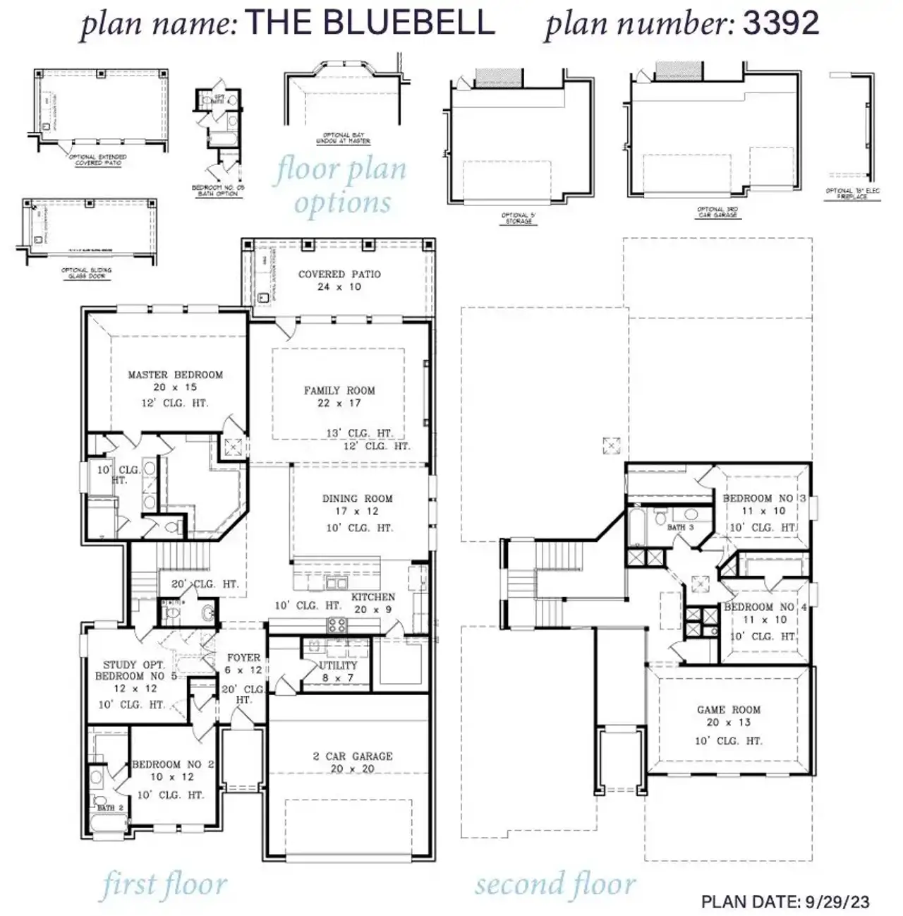 2D floor plan layout of this home in ARTAVIA 55' Lots, Conroe, TX (Image 2).