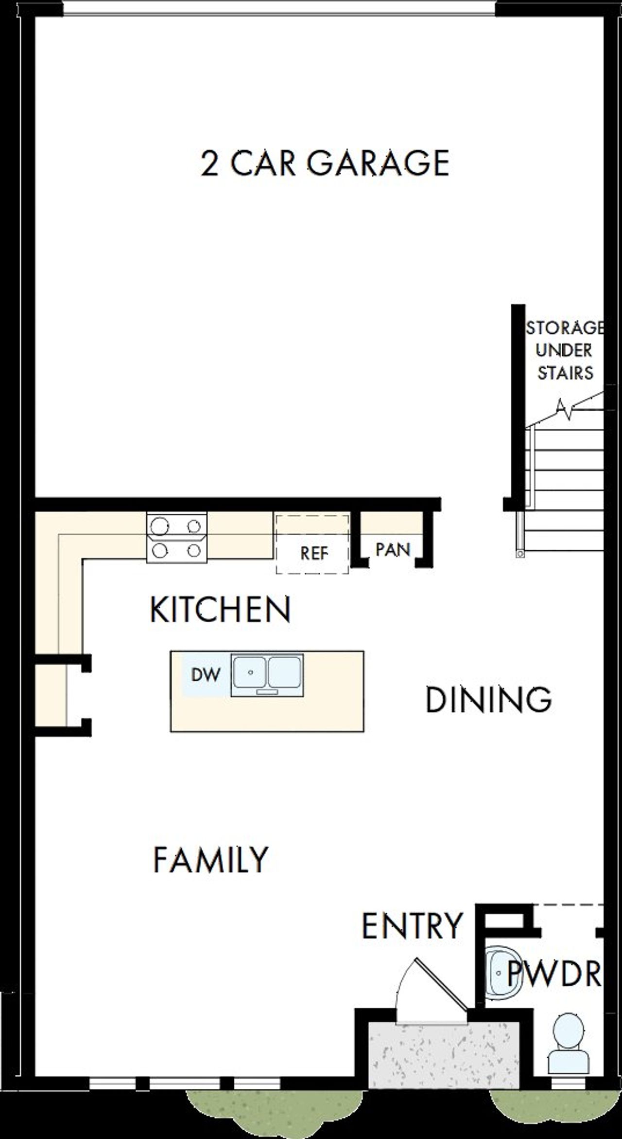2D floor plan layout of this home in Crosscreek Walk  – Courtyard, Charleston, SC (Image 2).