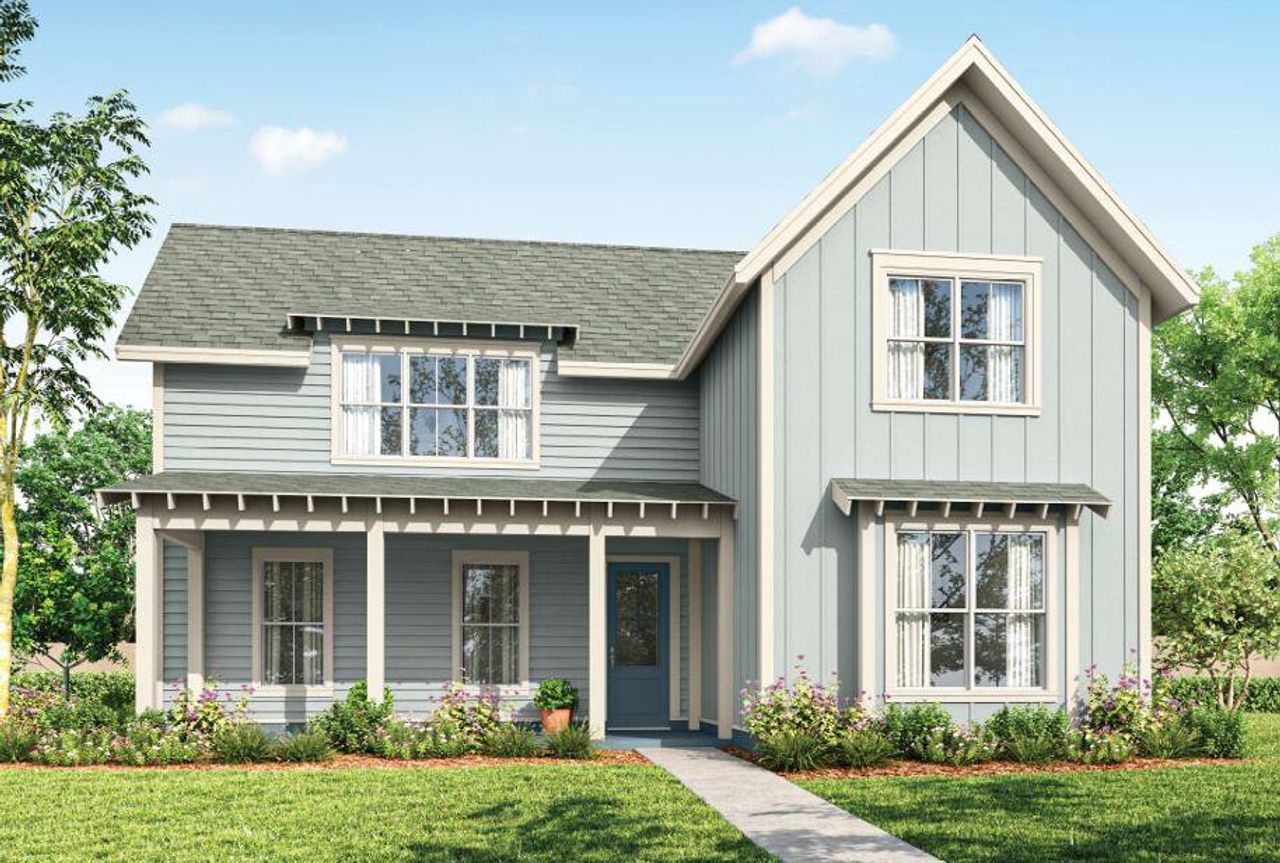 Front exterior of a new home in Vineyard Lakes, Johns Island, SC, highlighting curb appeal (Image 2).