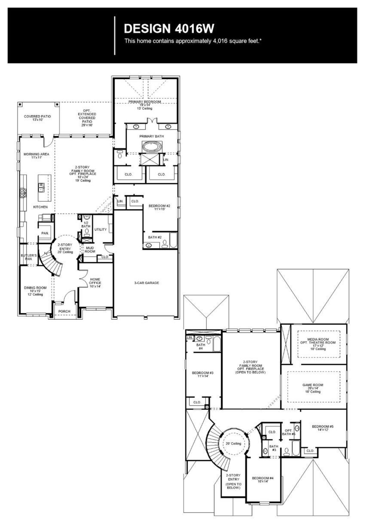 2D floor plan layout of this home in Santa Rita Ranch - Eldorado, Liberty Hill, TX (Image 2).