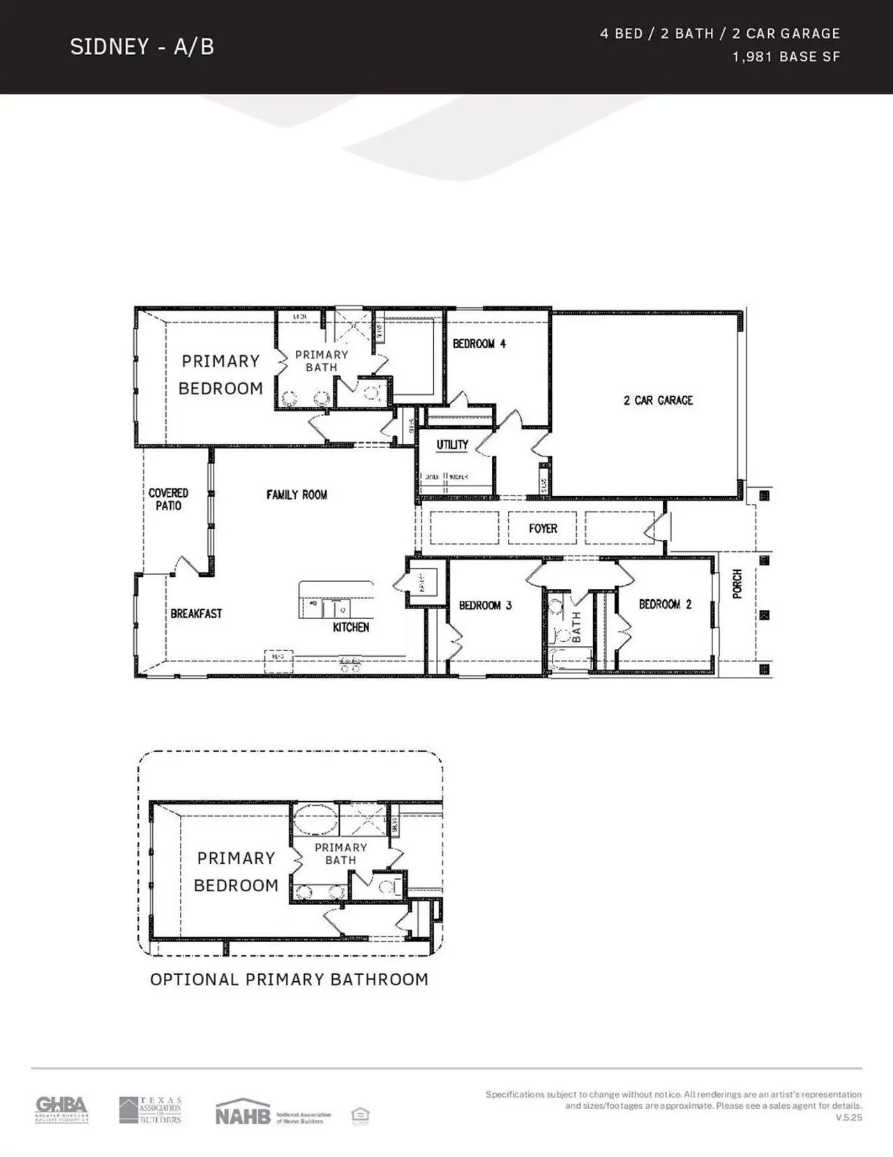 2D floor plan layout of this home in King Oaks Village, Baytown, TX (Image 2). 2D floor plan layout of this home in King Oaks Village, Baytown, TX (Image 2).