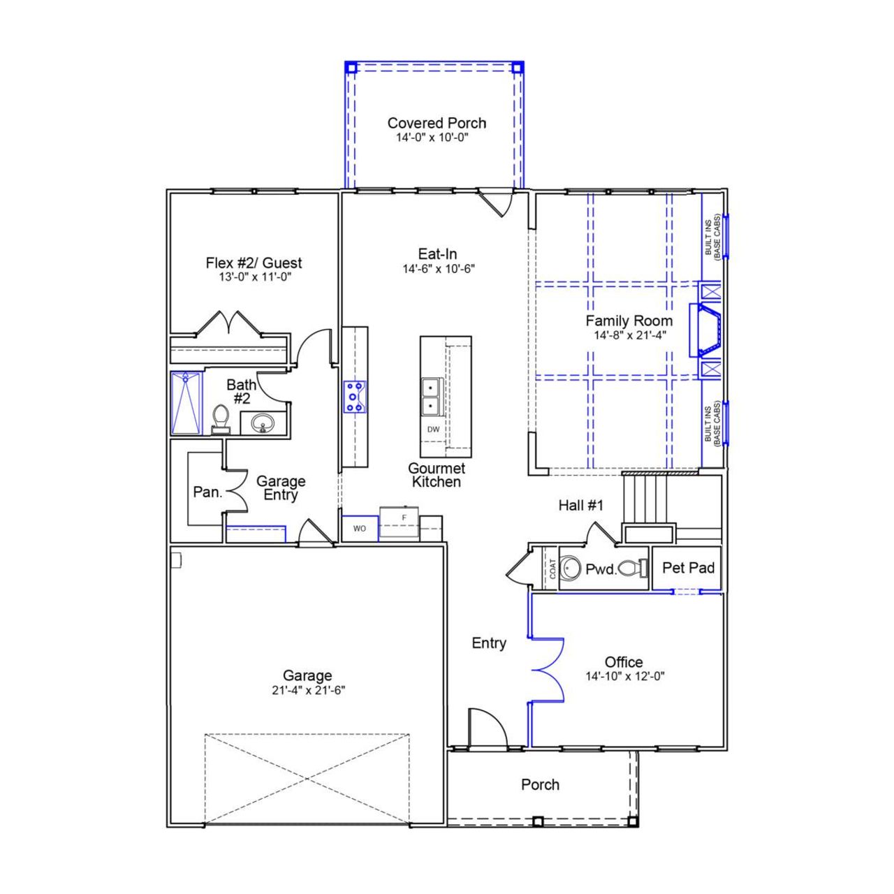 2D floor plan layout of this home in Gates at Windermere, Blythewood, SC (Image 2).
