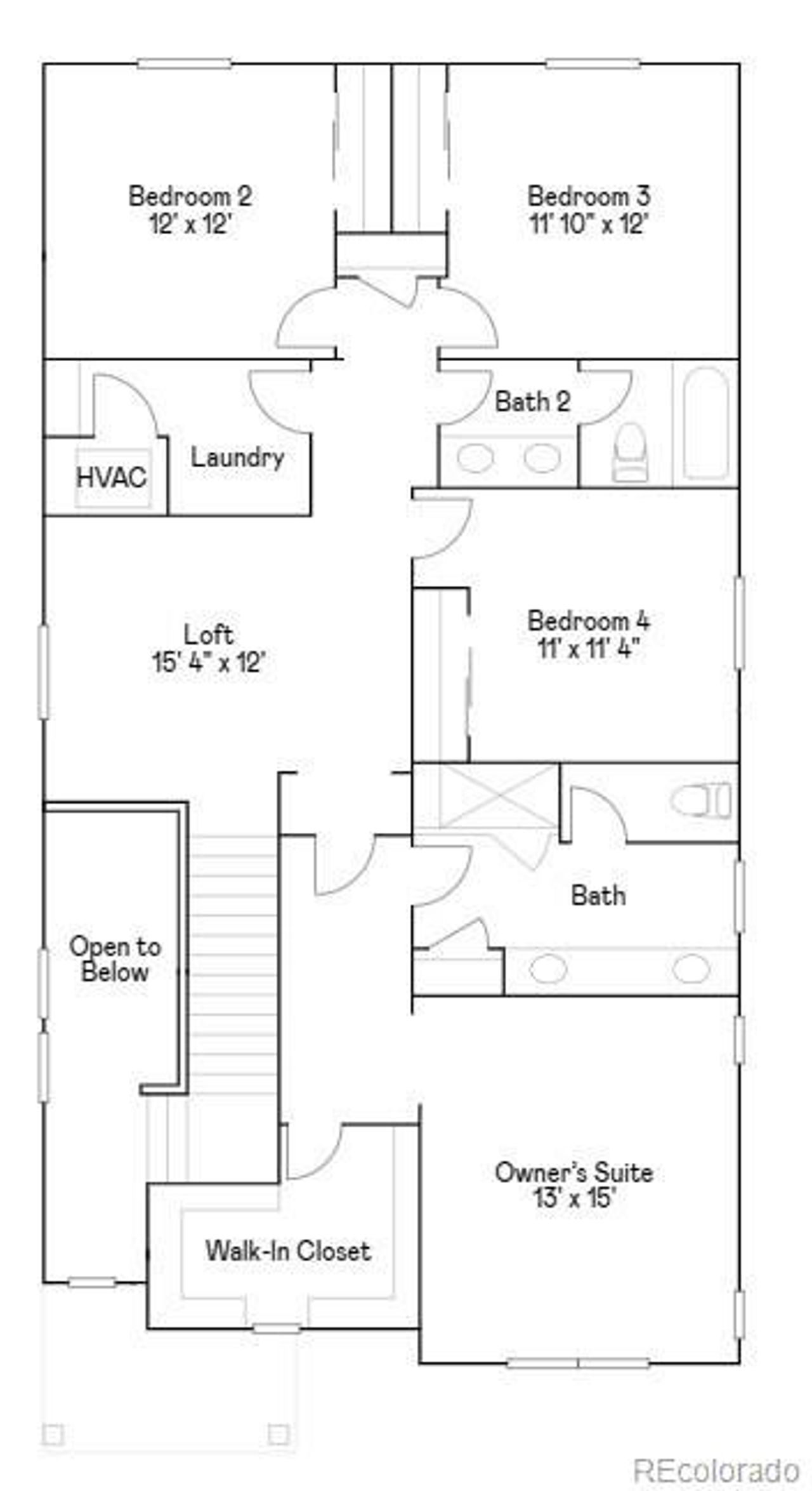 2D floor plan layout of this home in Willow Bend: The Monarch Collection, Thornton, CO (Image 2).