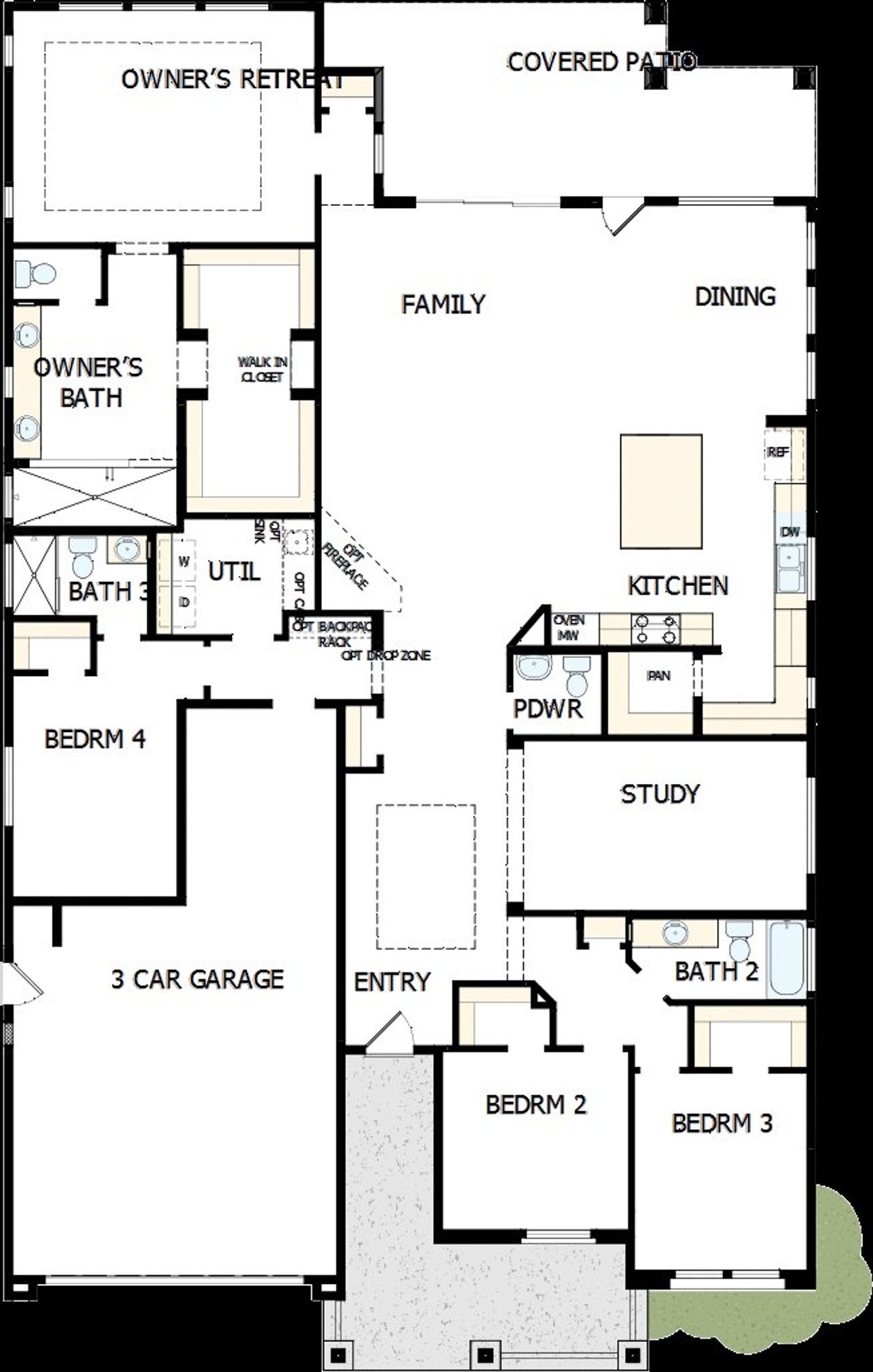 2D floor plan layout of this home in Meridian at Northpointe at Vistancia, Peoria, AZ (Image 2).