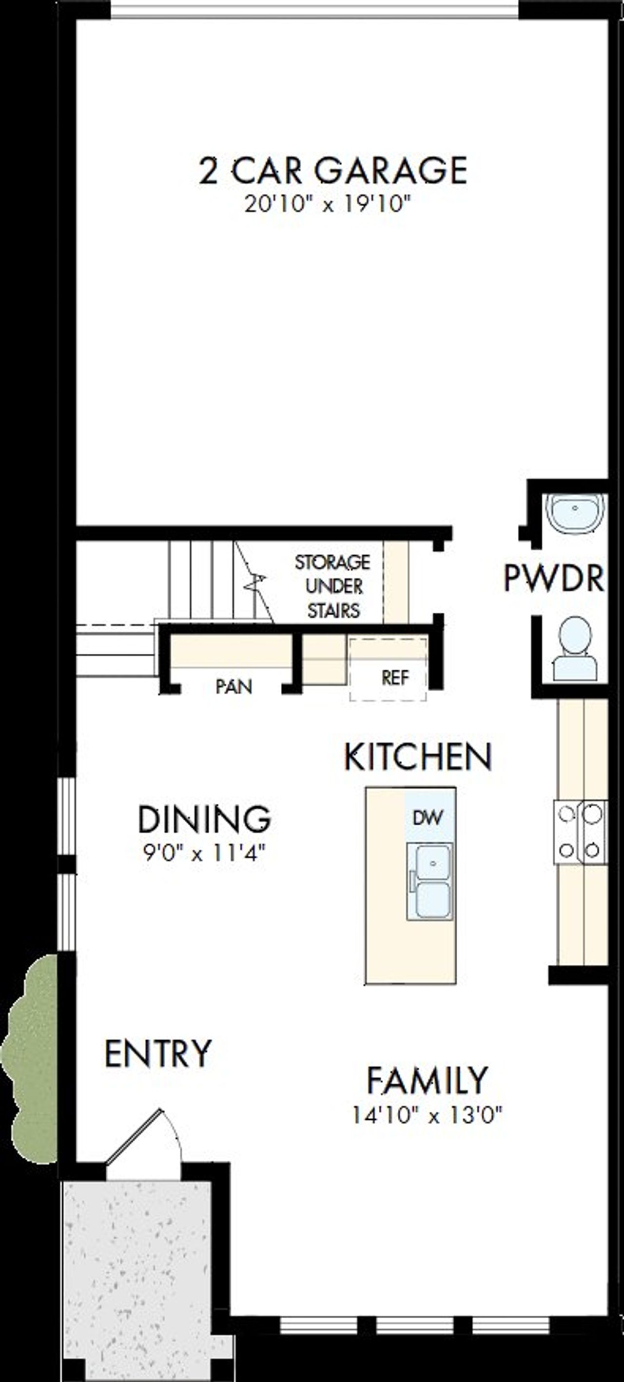 2D floor plan layout of this home in Palmeras at Crossprairie – The Palms Collection, St. Cloud, FL (Image 2).