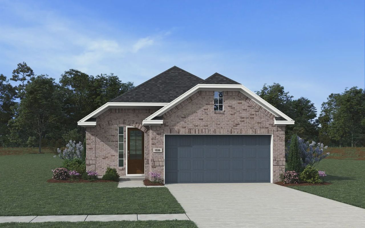 Representative exterior photo of a completed home built from the Conroe by Chesmar Homes in Stillwater Ranch, San Antonio, TX (Image 2).