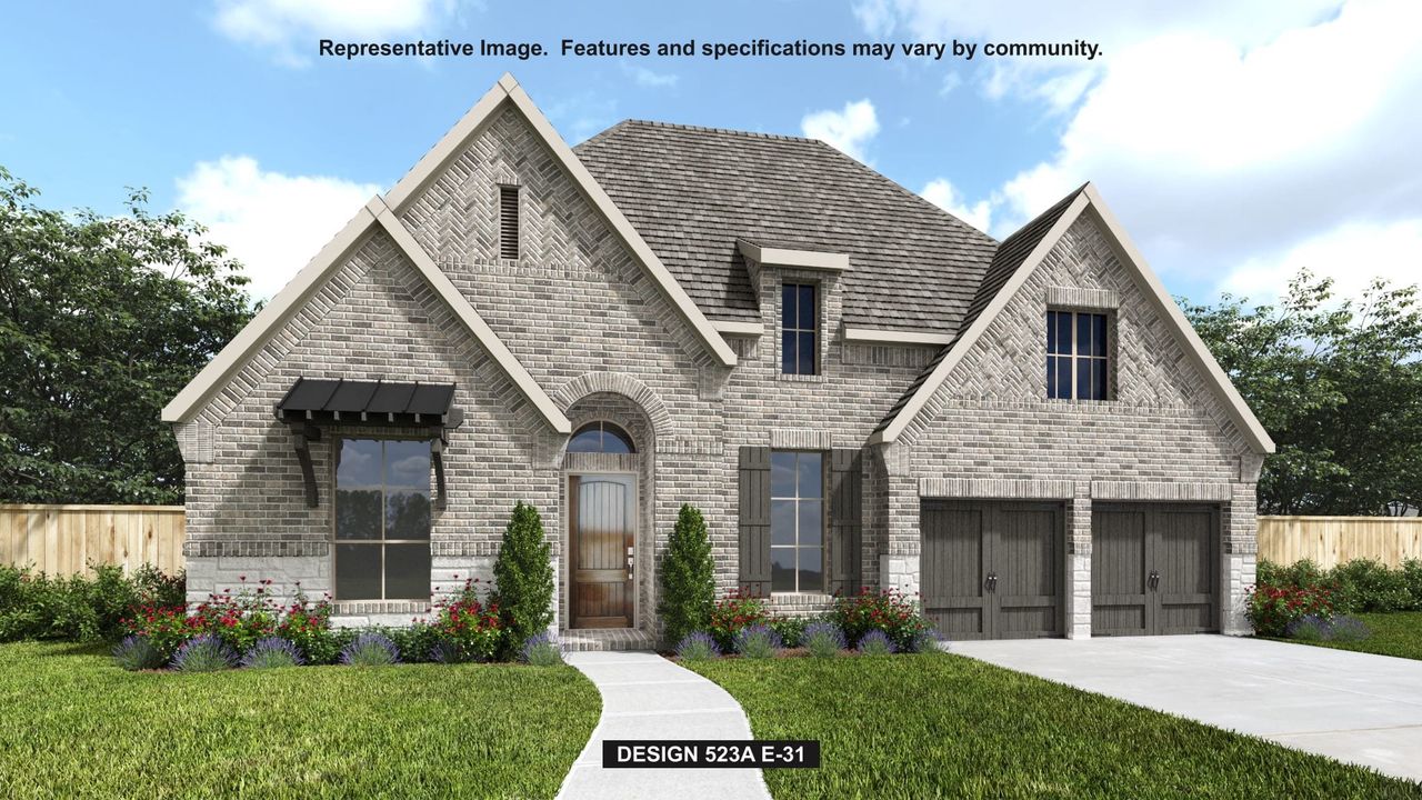 Representative exterior photo of a completed home built from the 523A by Britton Homes in Mustang Lakes 60', Celina, TX (Image 2).