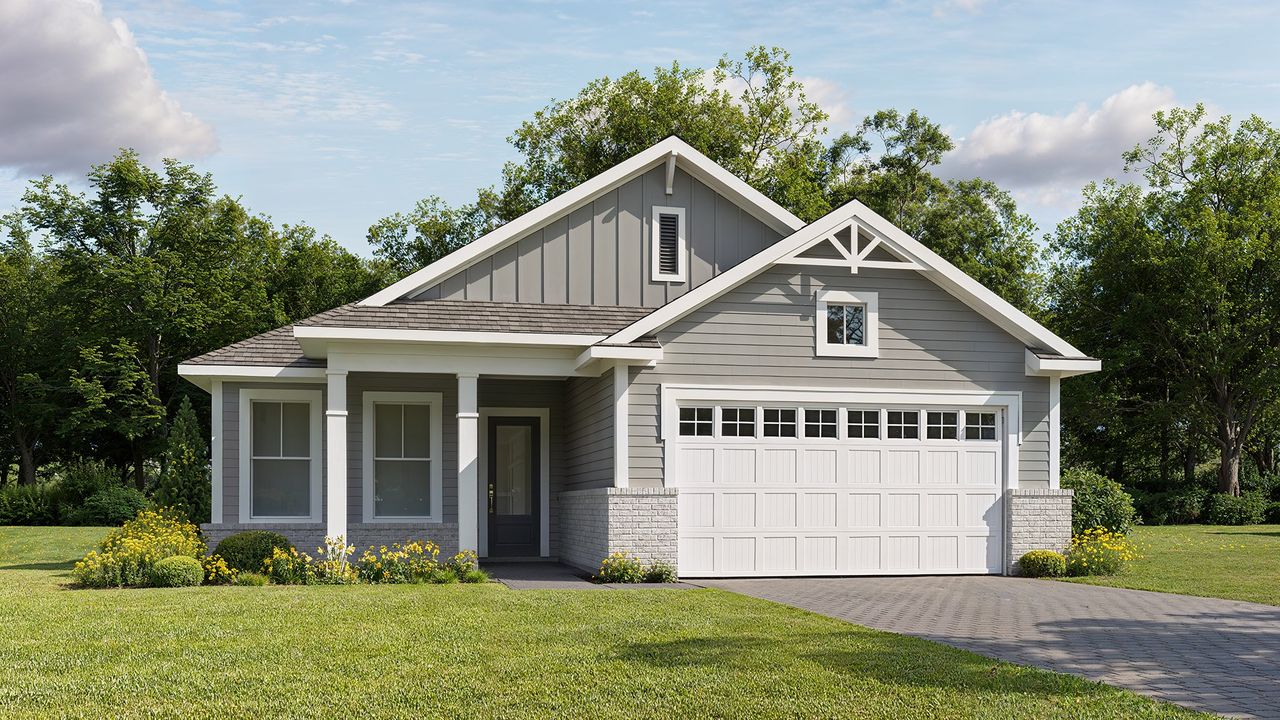 Representative exterior photo of a completed home built from the 2057MC by MasterCraft Builder Group in Madeira, St. Augustine, FL (Image 2).
