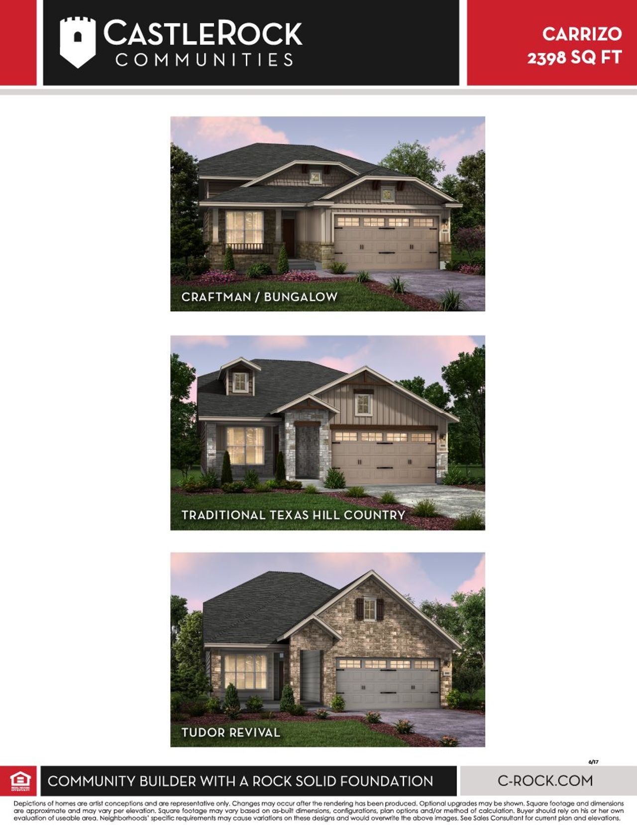Front exterior of a new home in Homestead, Schertz, TX, highlighting curb appeal (Image 2).