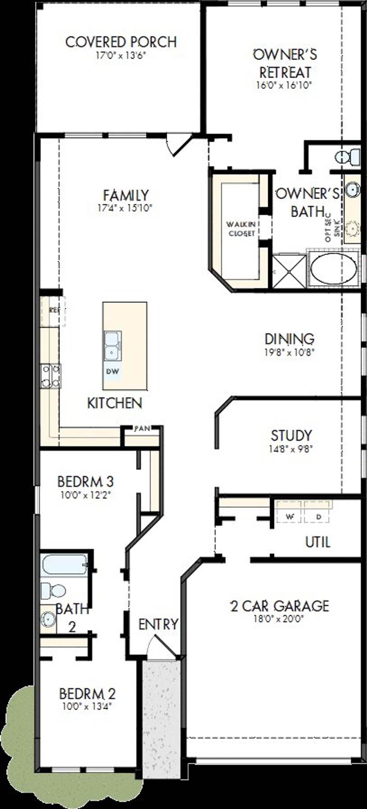 2D floor plan layout of this home in Jordan Ranch - Terrace Collection, Fulshear, TX (Image 2).