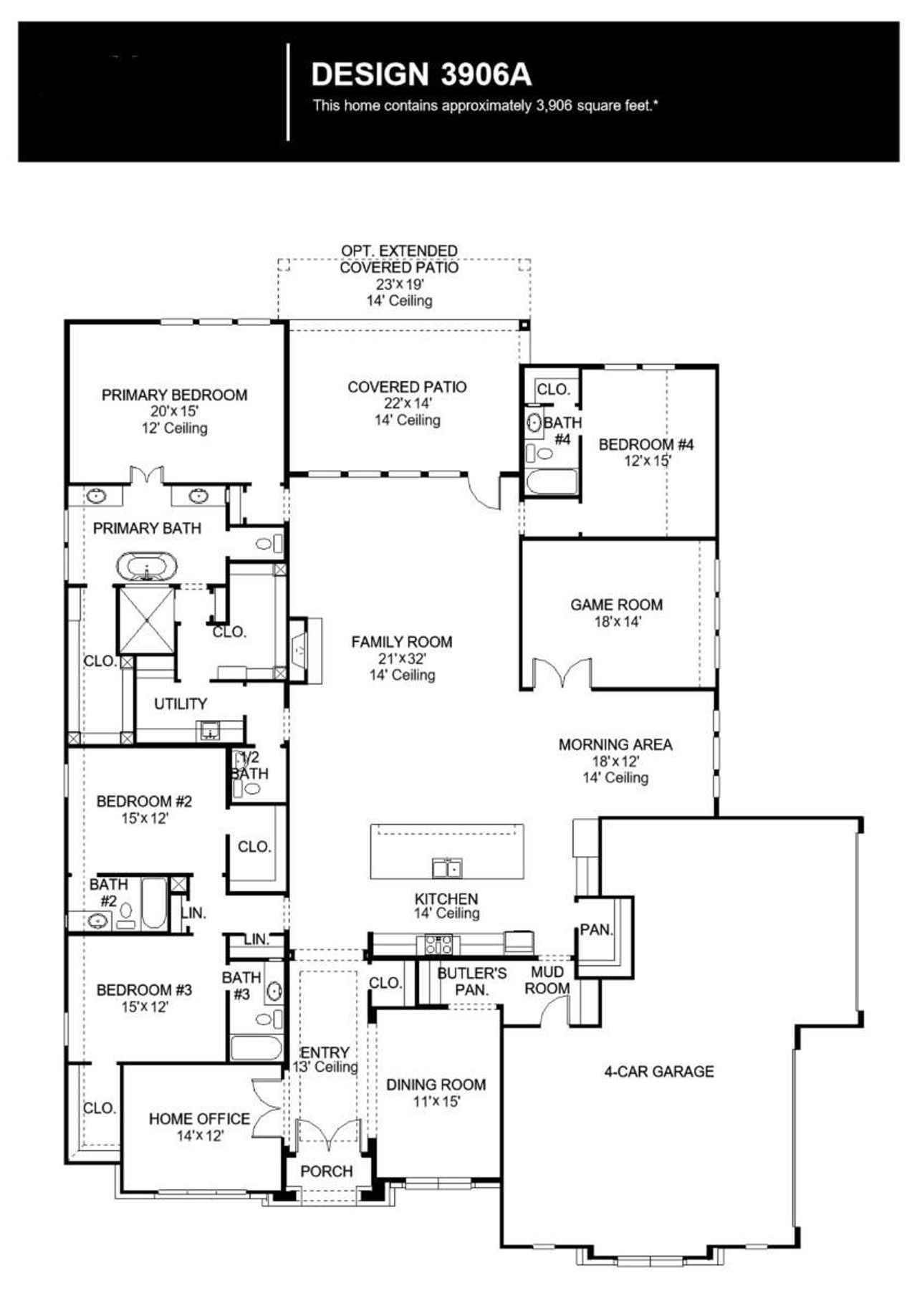 2D floor plan layout of this home in Creek of Driftwood, Driftwood, TX (Image 2).