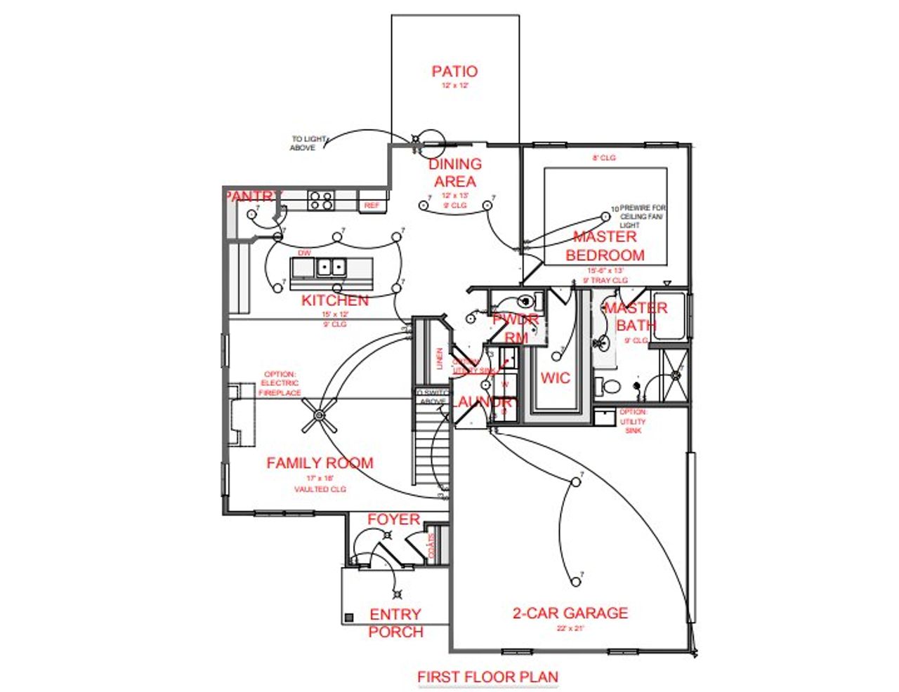 2D floor plan layout for the Santa FE D by Freedom Home Builders in Crestwick, Griffin, GA (Image 2).