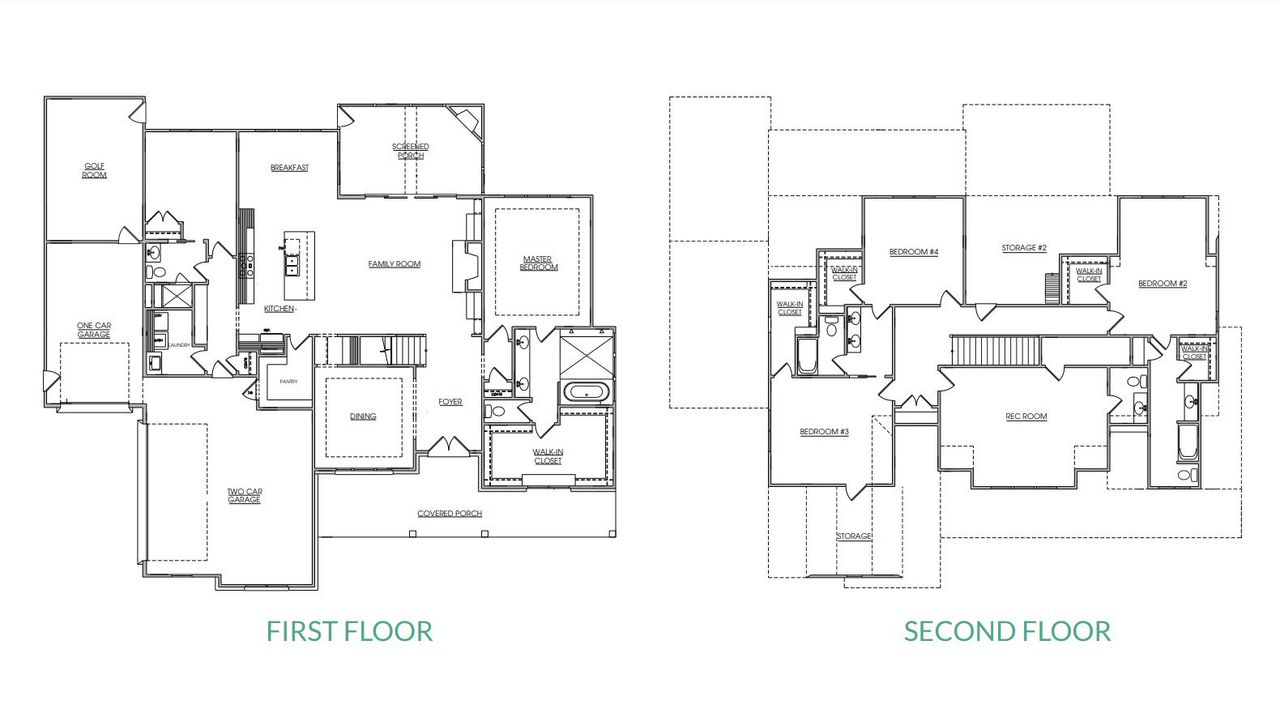 2D floor plan layout for the The Merrill by Ken Harvey Homes in Carriage Farms, Raleigh, NC (Image 2).