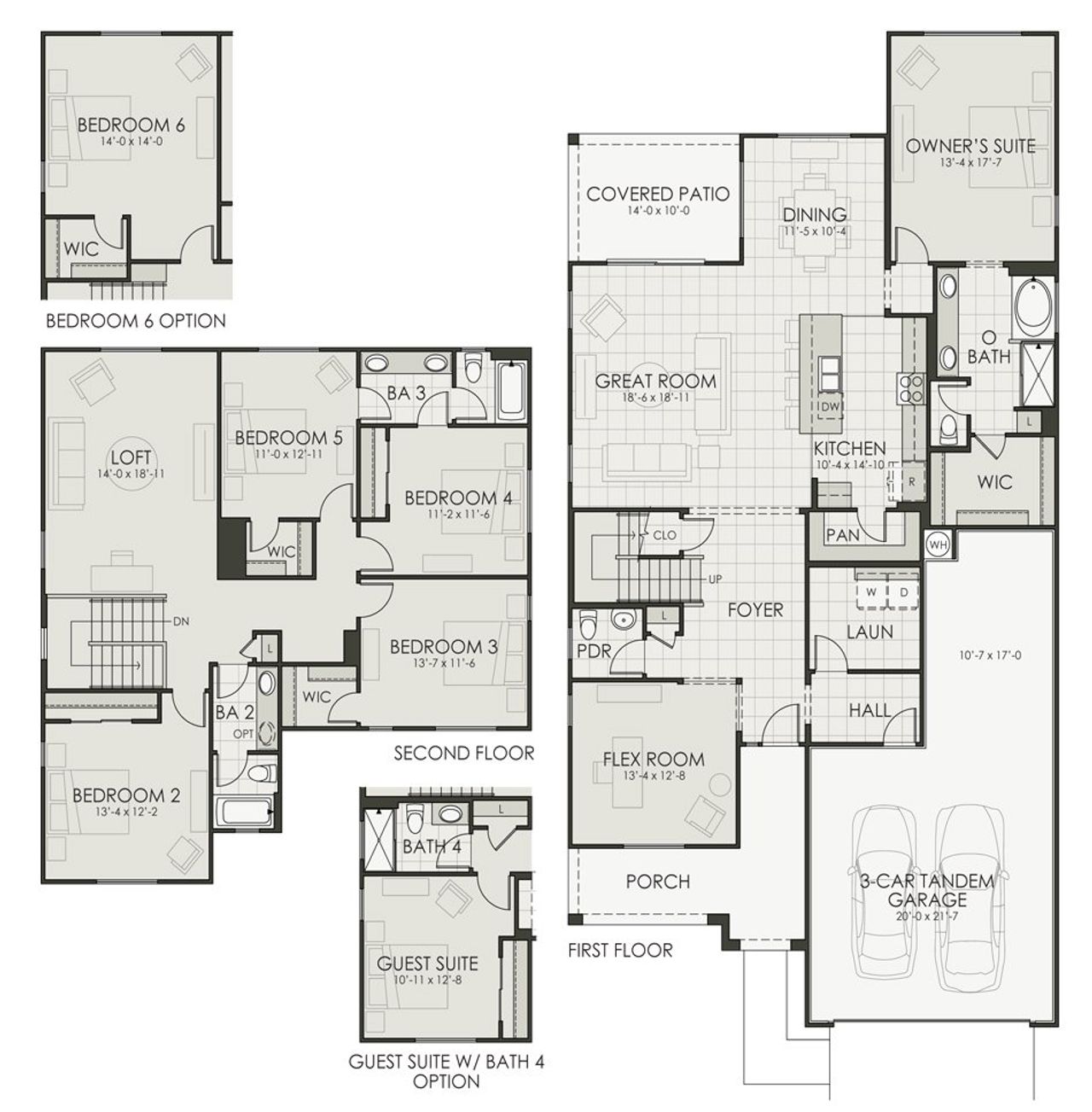 2D floor plan layout of this home in Ryder Ranch, Surprise, AZ (Image 2).
