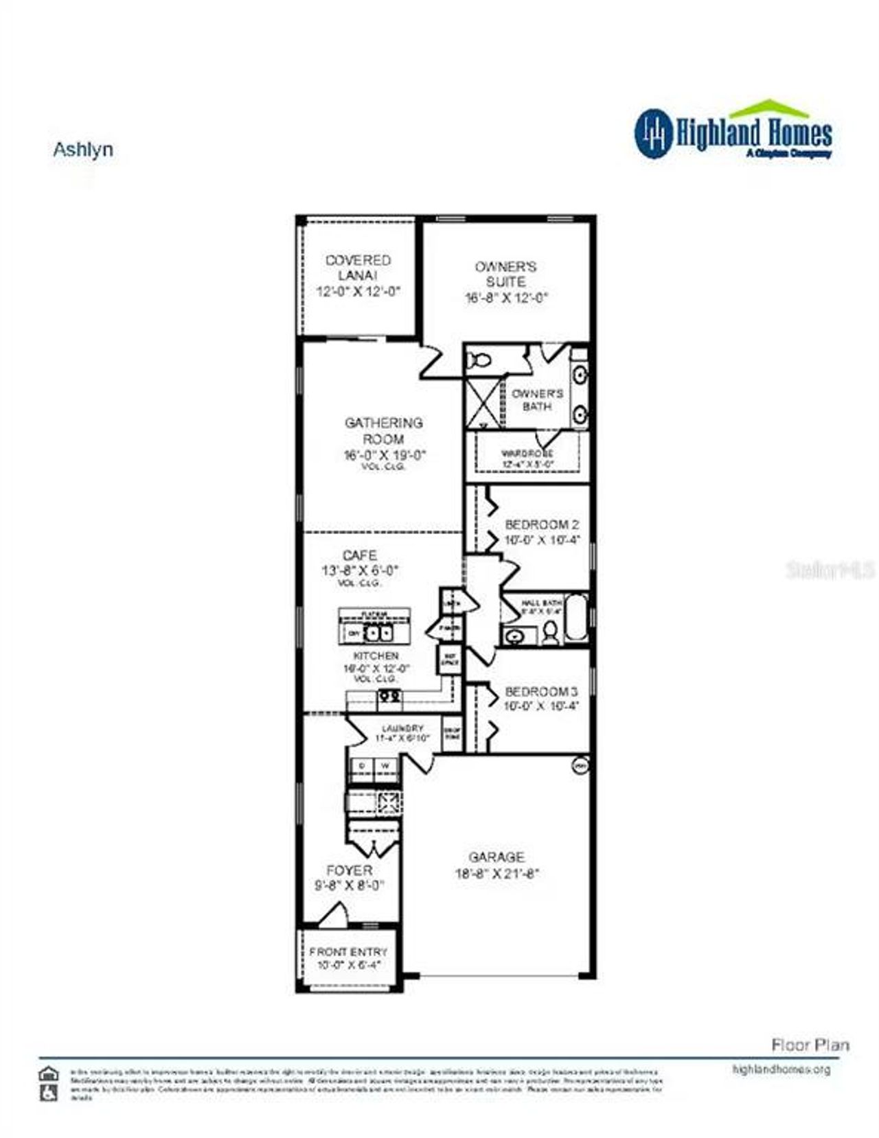 2D floor plan layout of this home in Myrtlebrook Preserve, Lakeland, FL (Image 2).